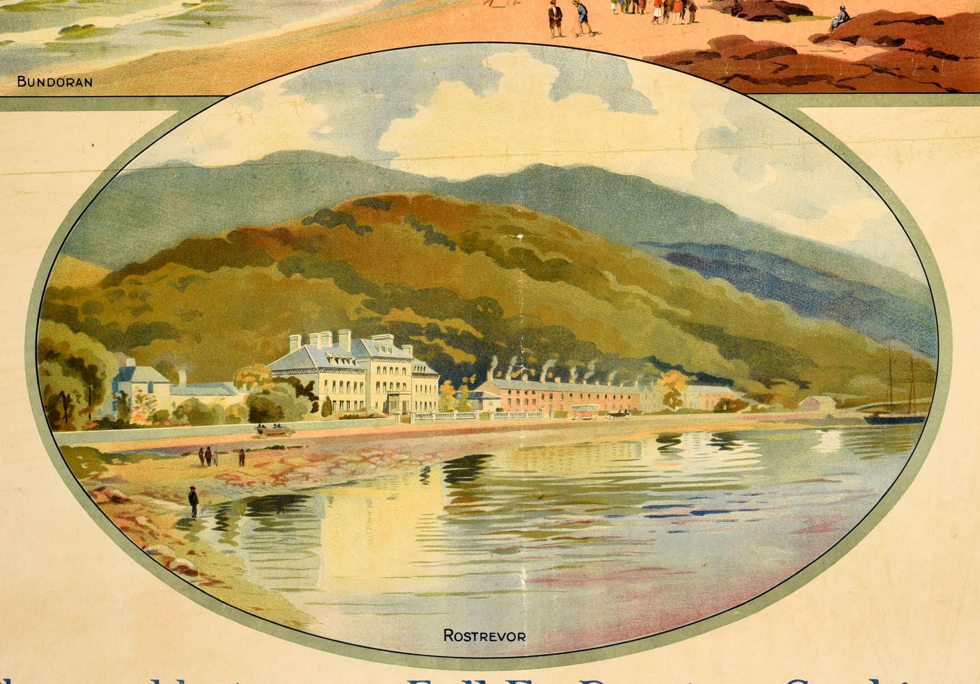 British Original Antique Travel Poster Great Northern Railway Ireland Hotels Bundoran For Sale