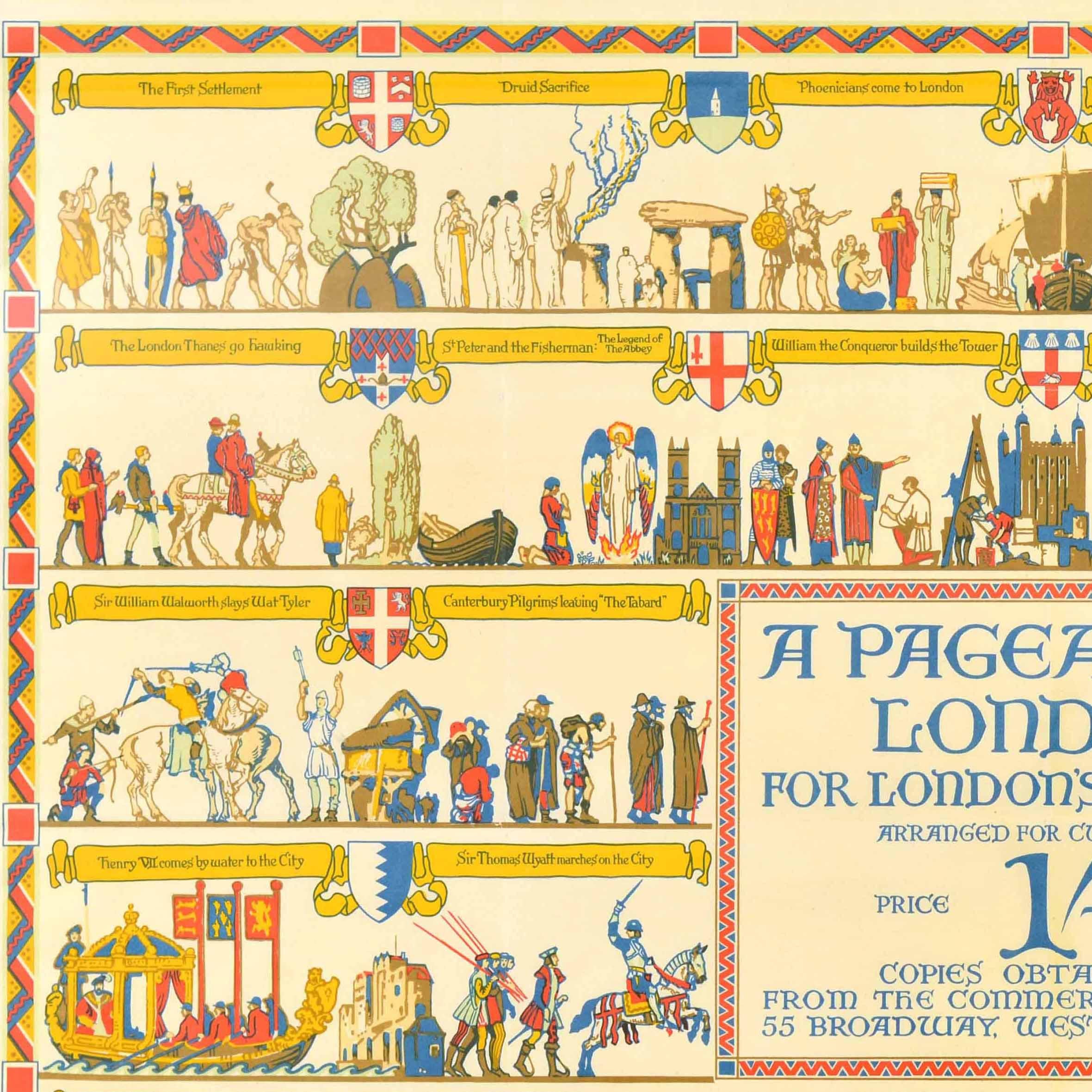 Original Antikes Reiseplakat Pageant Of London für Londoner Kinder EA Cox, EA Cox, Original (Britisch) im Angebot