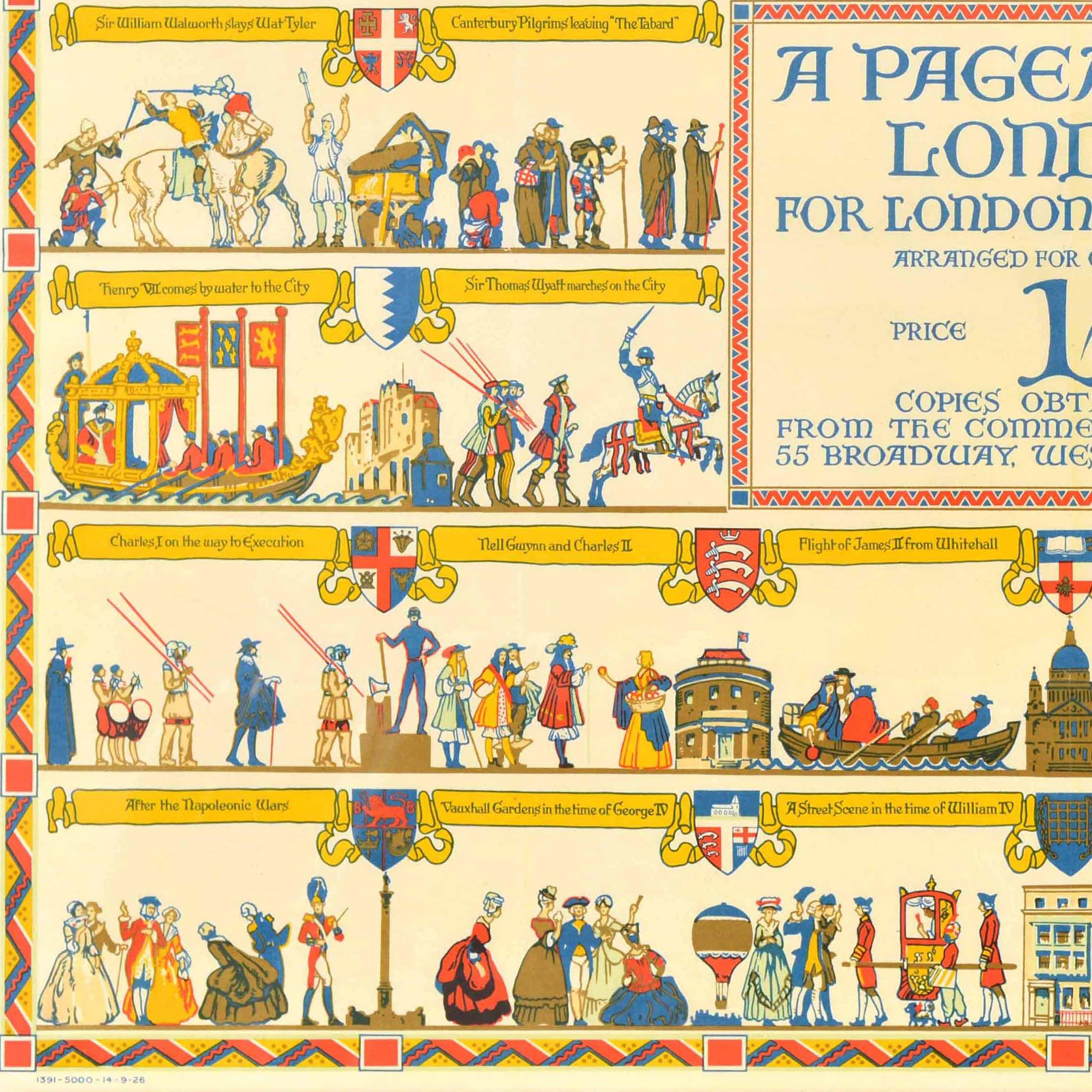 Original Antikes Reiseplakat Pageant Of London für Londoner Kinder EA Cox, EA Cox, Original (Papier) im Angebot
