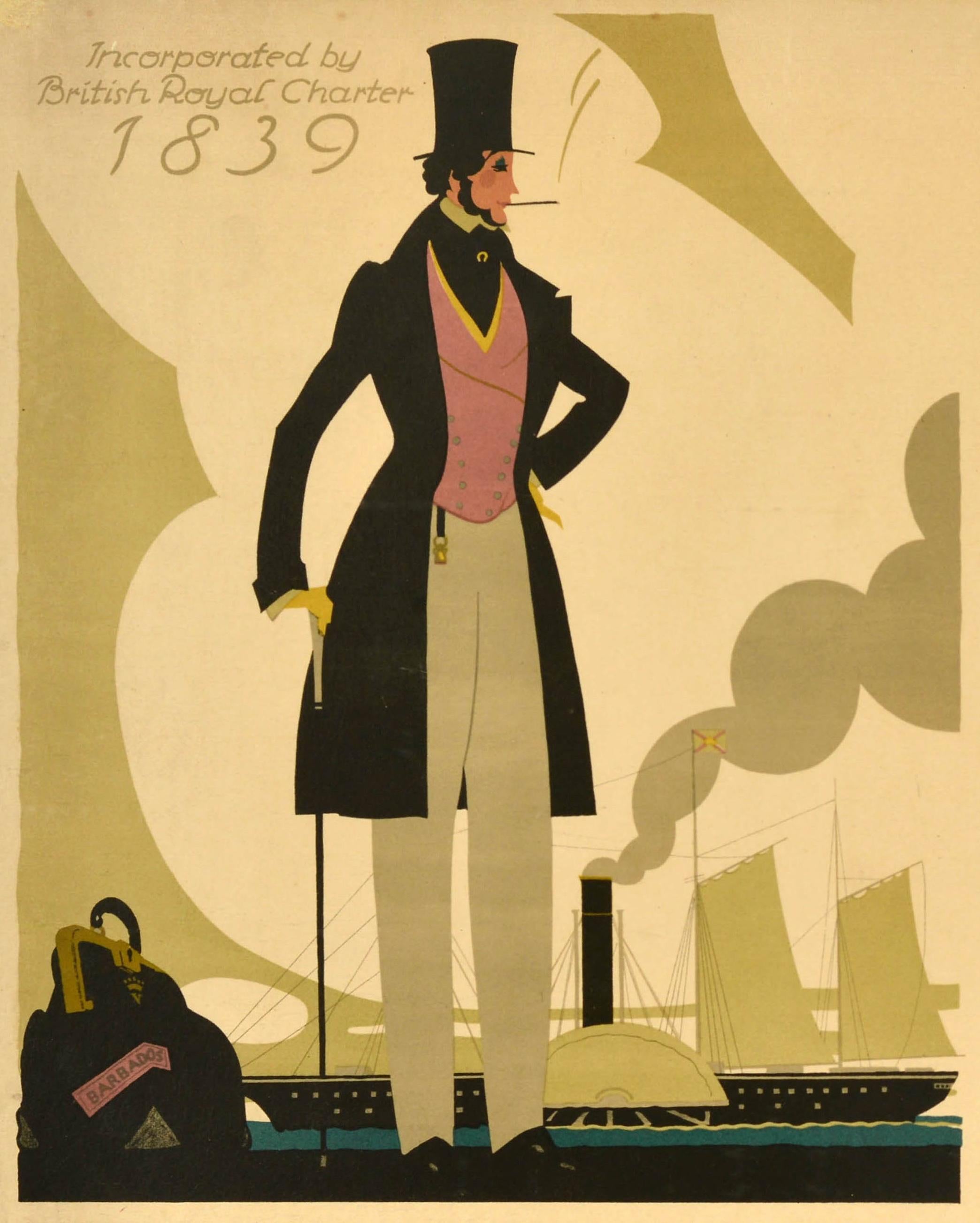 Original Antikes Reiseplakat Royal Mail Steam Packet Company Cruise A Cooper, Royal Mail im Zustand „Gut“ im Angebot in London, GB
