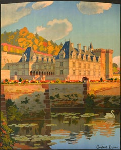 Cartel de Viaje Antiguo Original Villandry Touraine Castillos París Orleans Ferrocarril