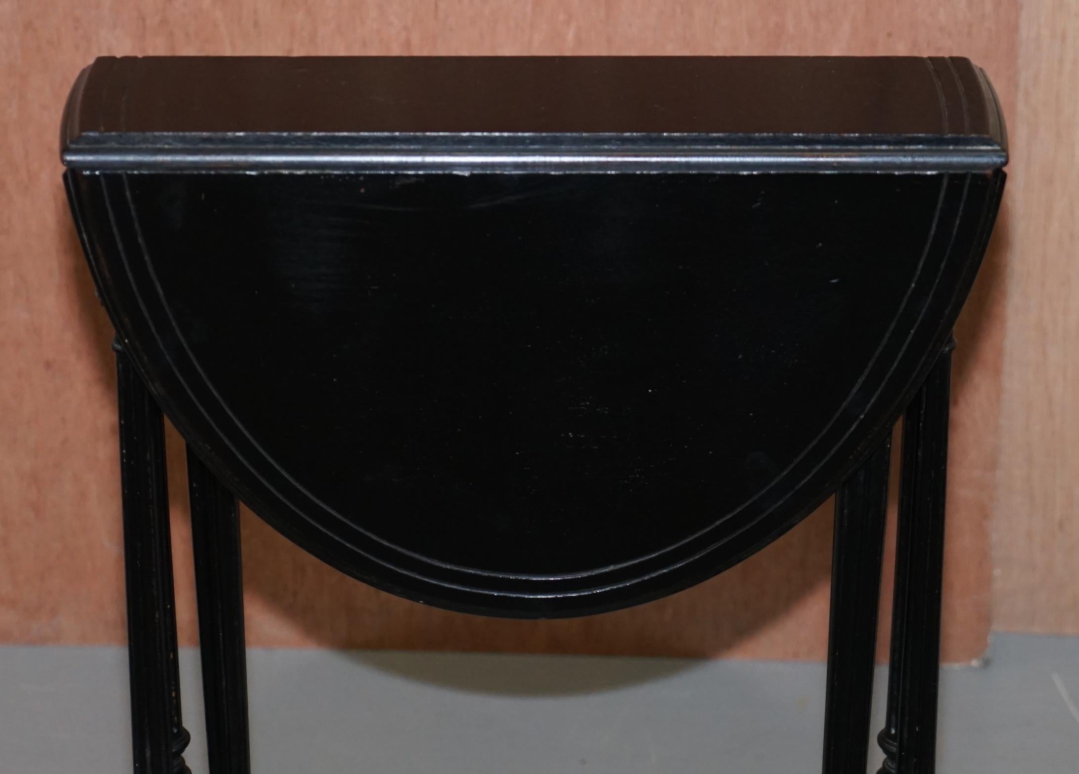 Original Antique Victorian Extending Oval Sunderland Side Table Ebonized 7
