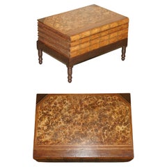 Grande table d'appoint d'origine victorienne en faux étagère à livres de rangement intérieur