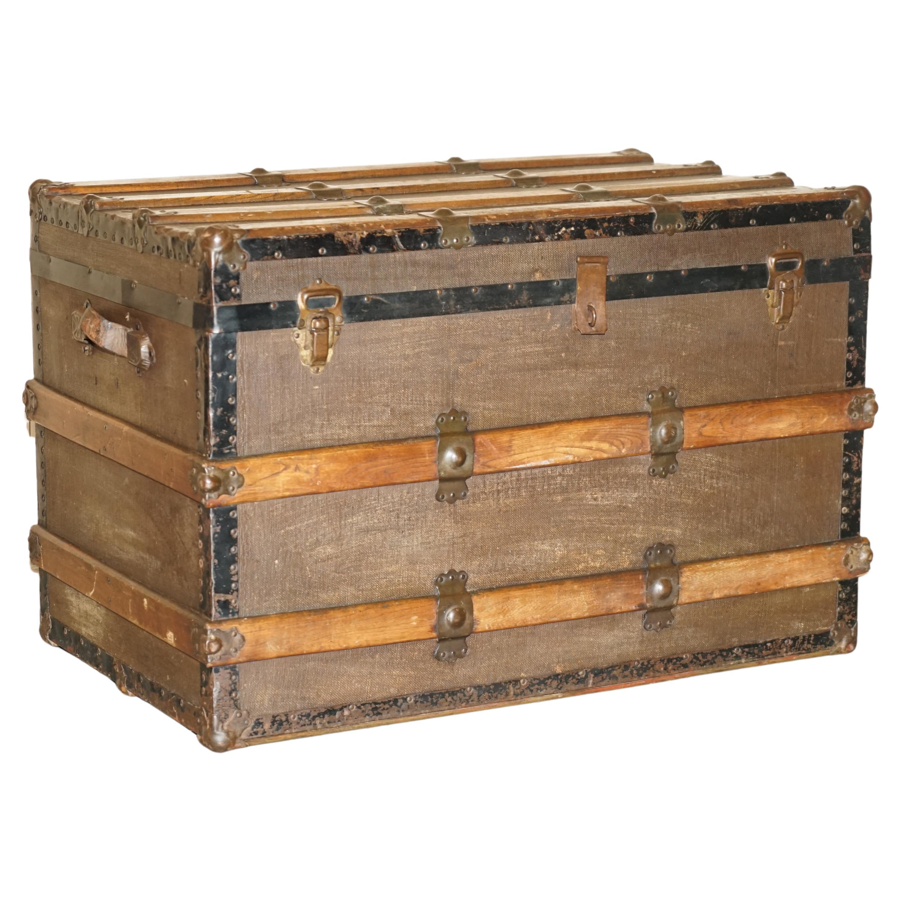 Antique Rauchbach-Goldsmith Co Everwear Steamer Trunk Luggage