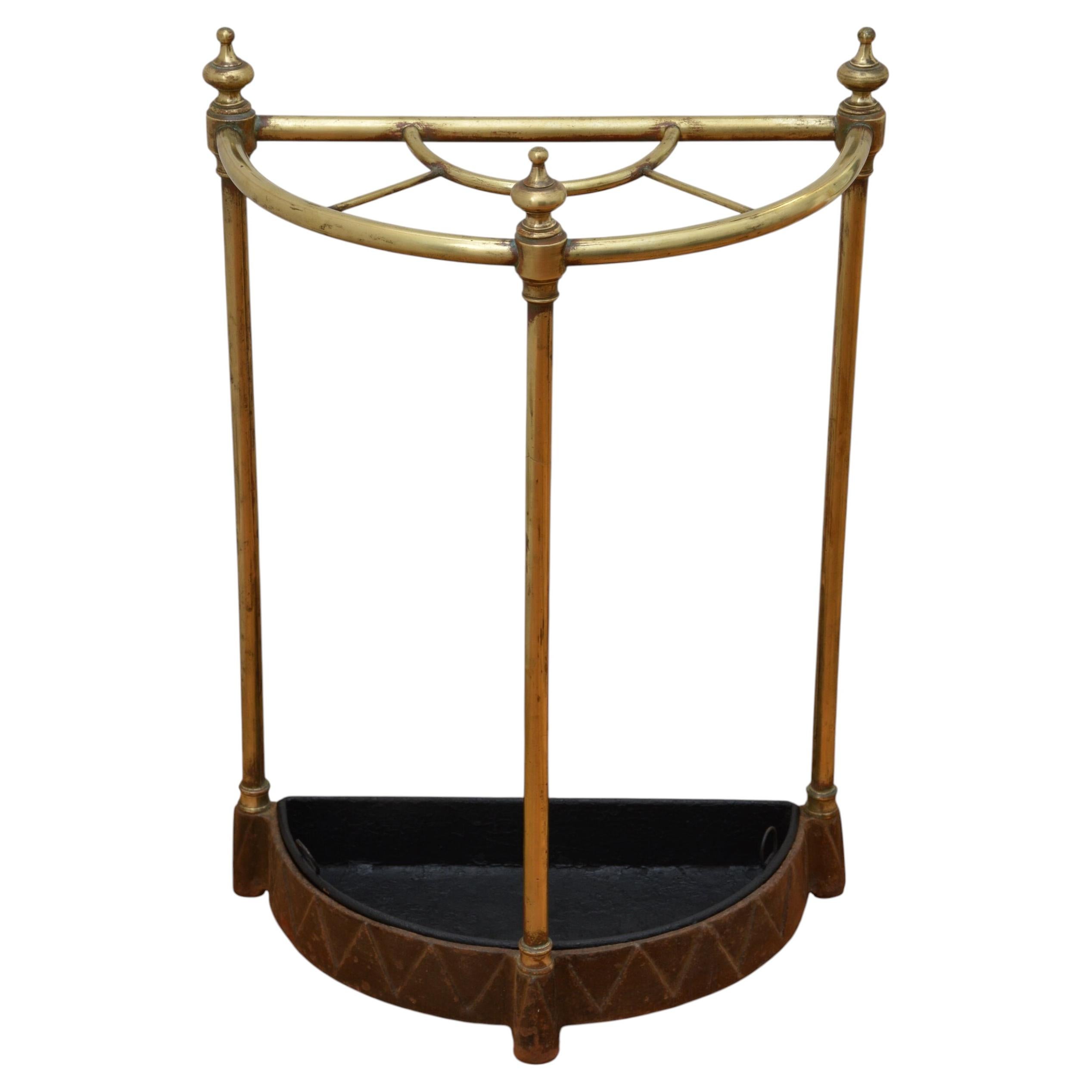 Original Antique Victorian Umbrella Stand in Brass For Sale