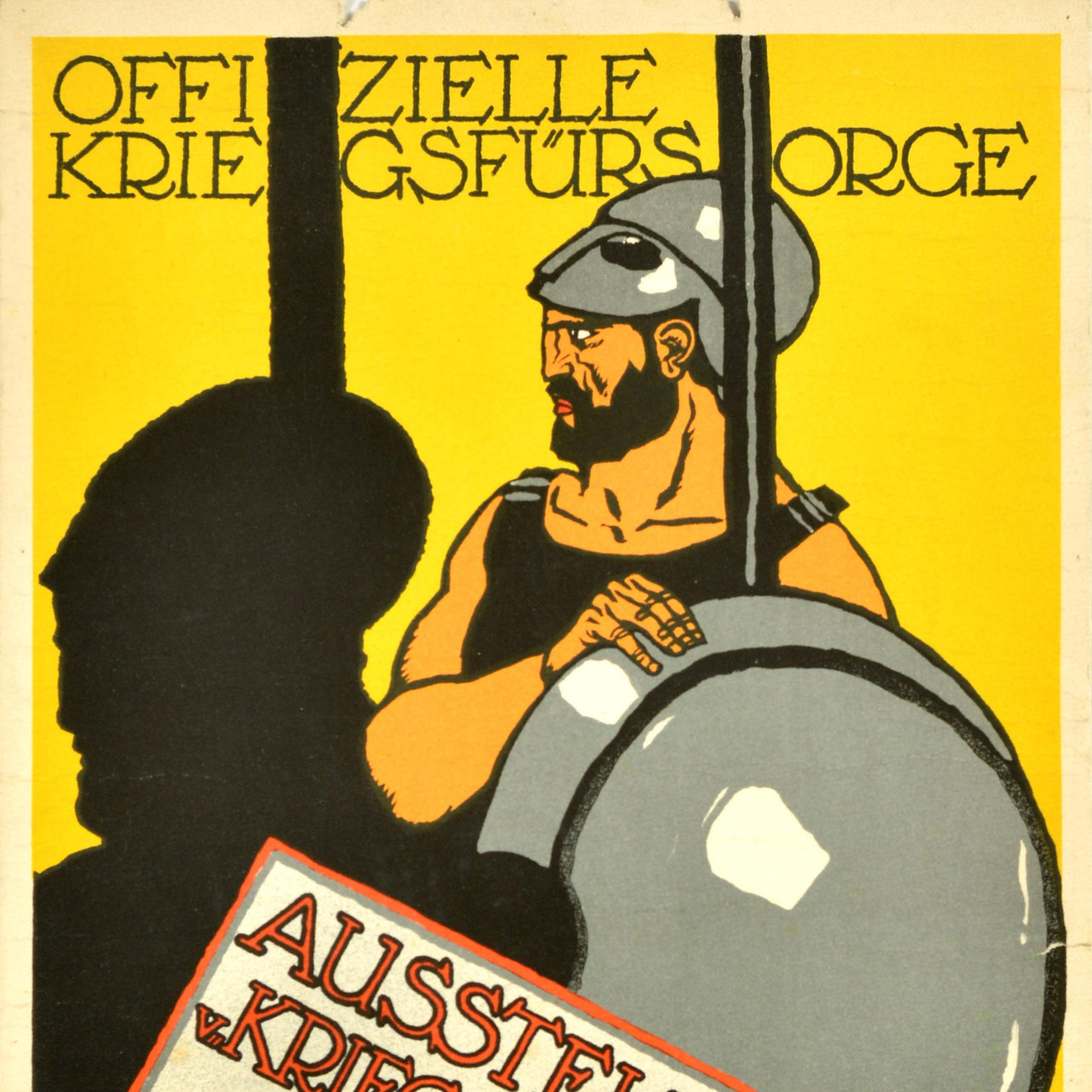 Original Antique War Era Advertising Poster Austrian War Welfare Exhibition WWI In Good Condition For Sale In London, GB
