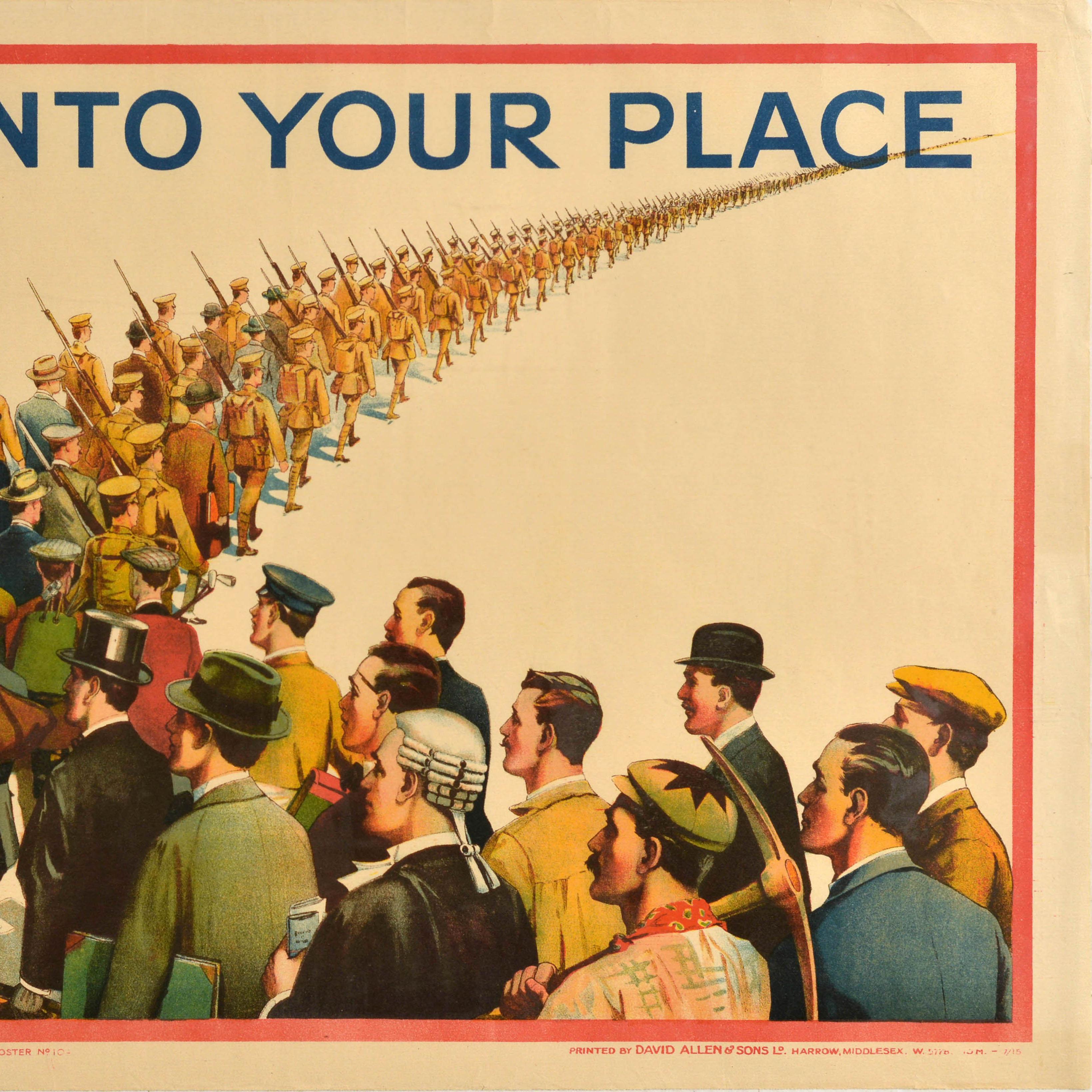 Original Antique War Poster Step Into Your Place WWI Military Recruitment UK In Good Condition For Sale In London, GB