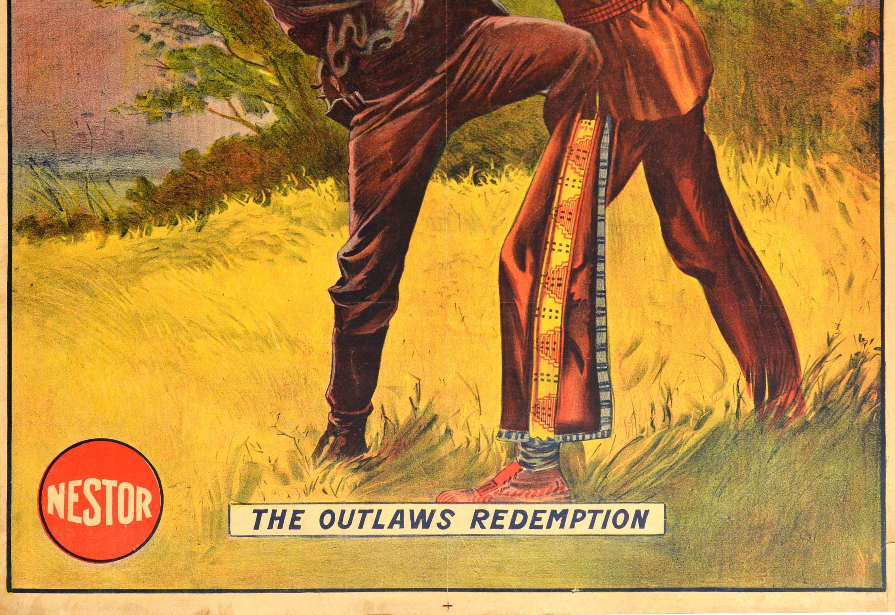 American Original Antique Wild Western Film Poster The Gunfighter The Outlaws Redemption