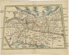 Original Antique Woodcut Map of Persia