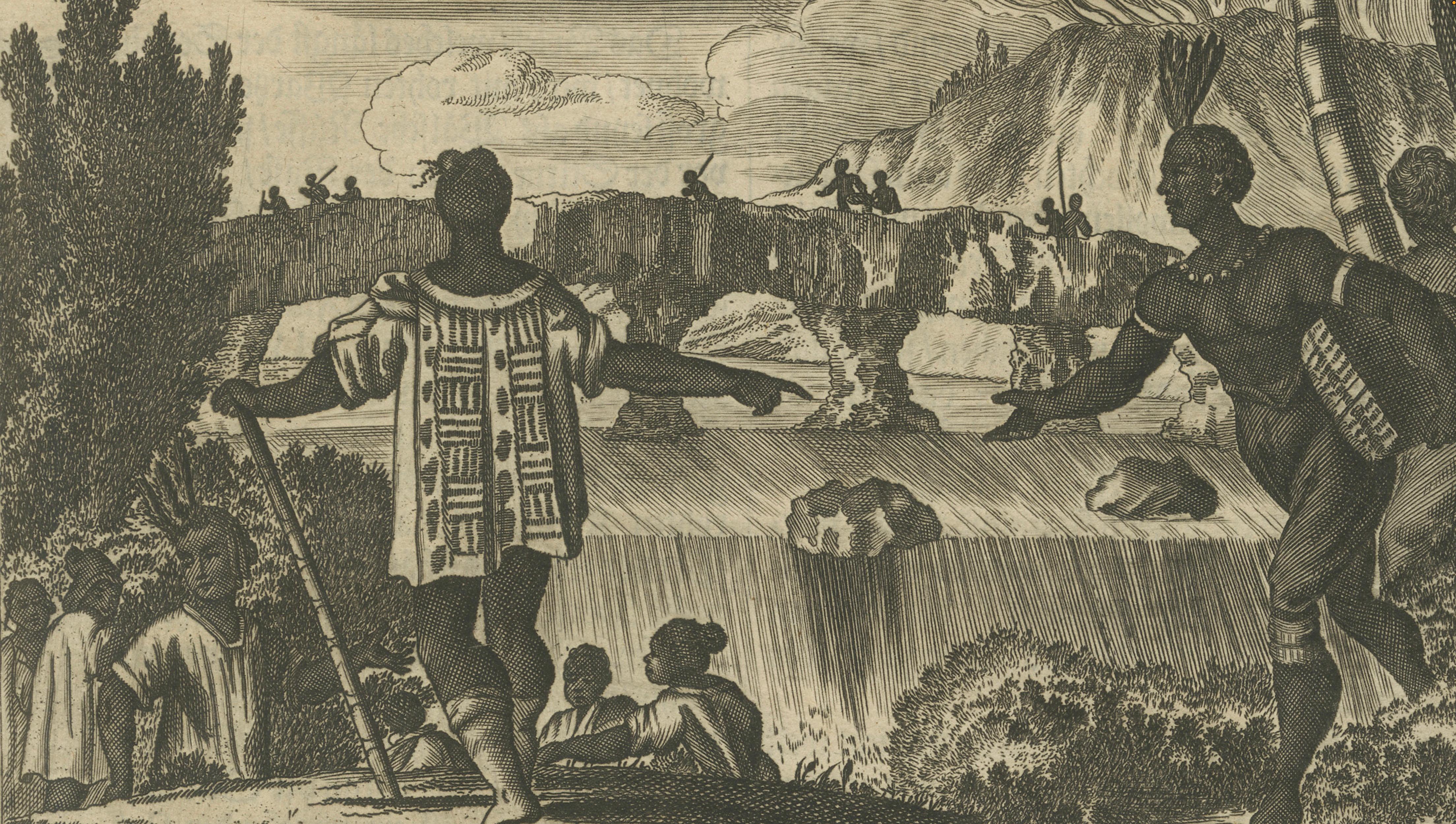 Original Antique Woodcut of Peru and Quito from Gottfried's America, c.1655