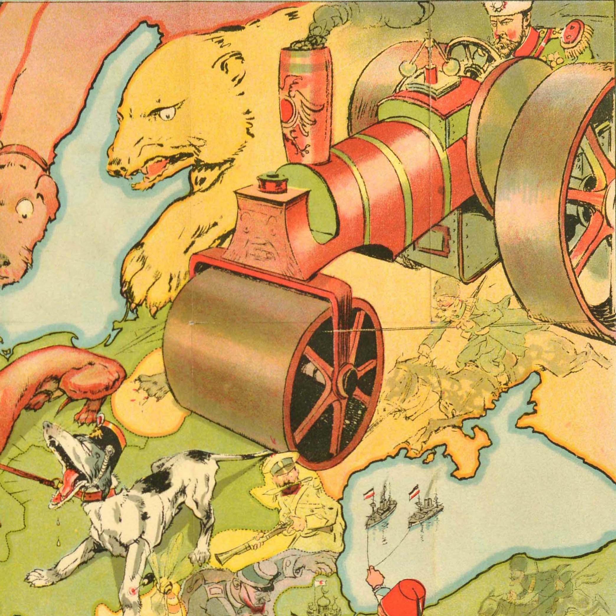 Original Antikes Original-Poster, Ein-Poster, „The Dogs Do Bark“, WWI-Hunde des Krieges  im Zustand „Gut“ im Angebot in London, GB