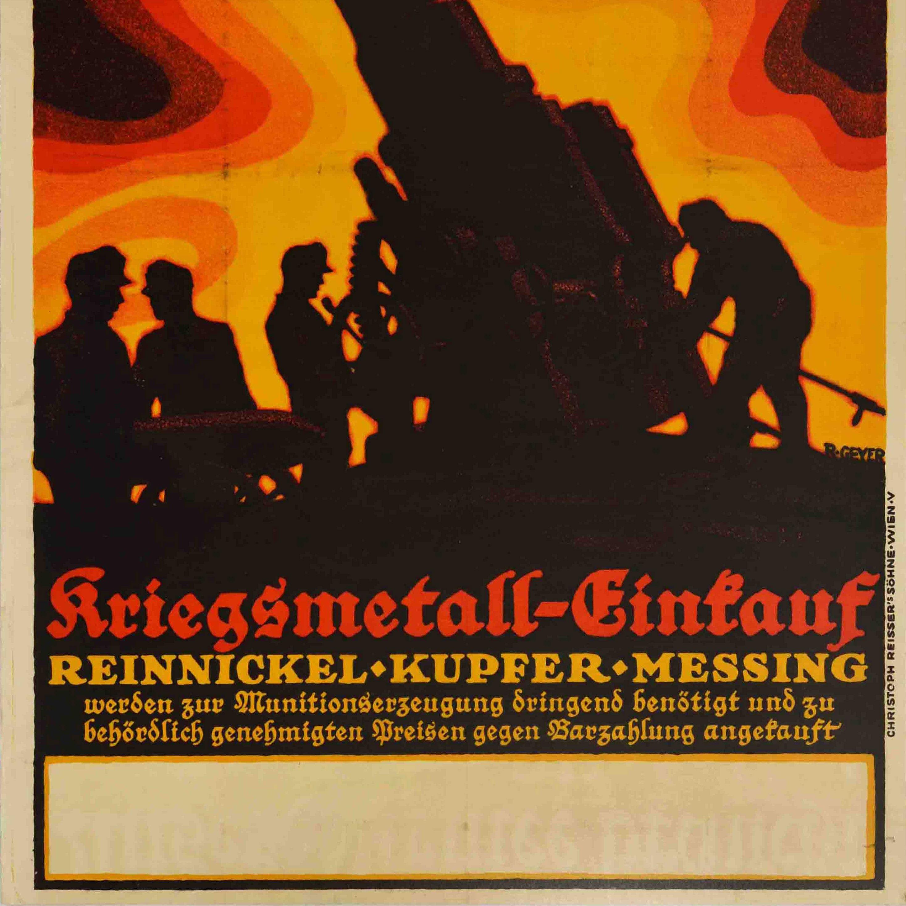 Original Antikes Original-Poster aus dem Ersten Weltkrieg, „ Our Army Needs Metals“, WWI-Recycling-Design im Zustand „Gut“ im Angebot in London, GB