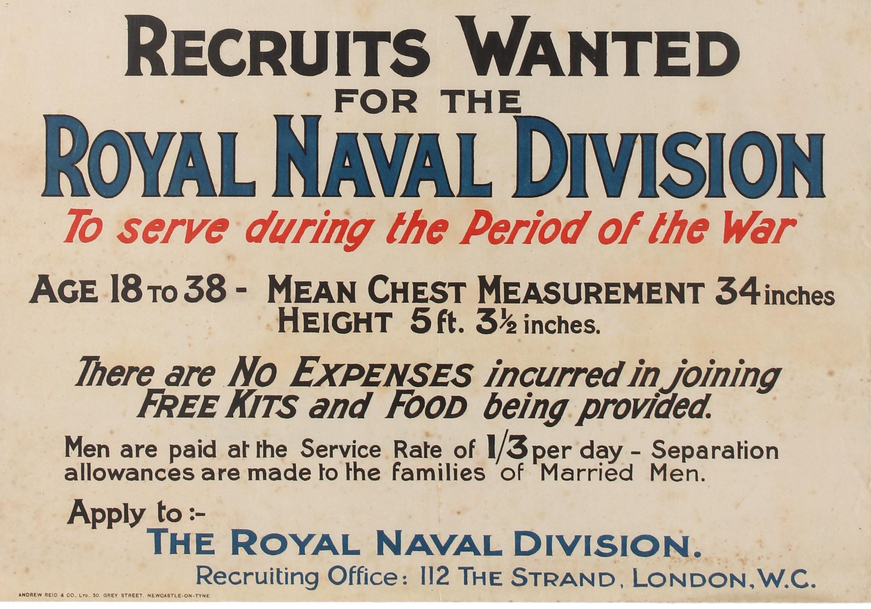 British Original Antique WWI Royal Navy Recruitment Poster England Expects HMS Victory