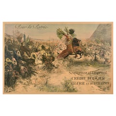 Poster originale per il prestito di guerra della prima guerra mondiale per la Patria Algeria Tunisia