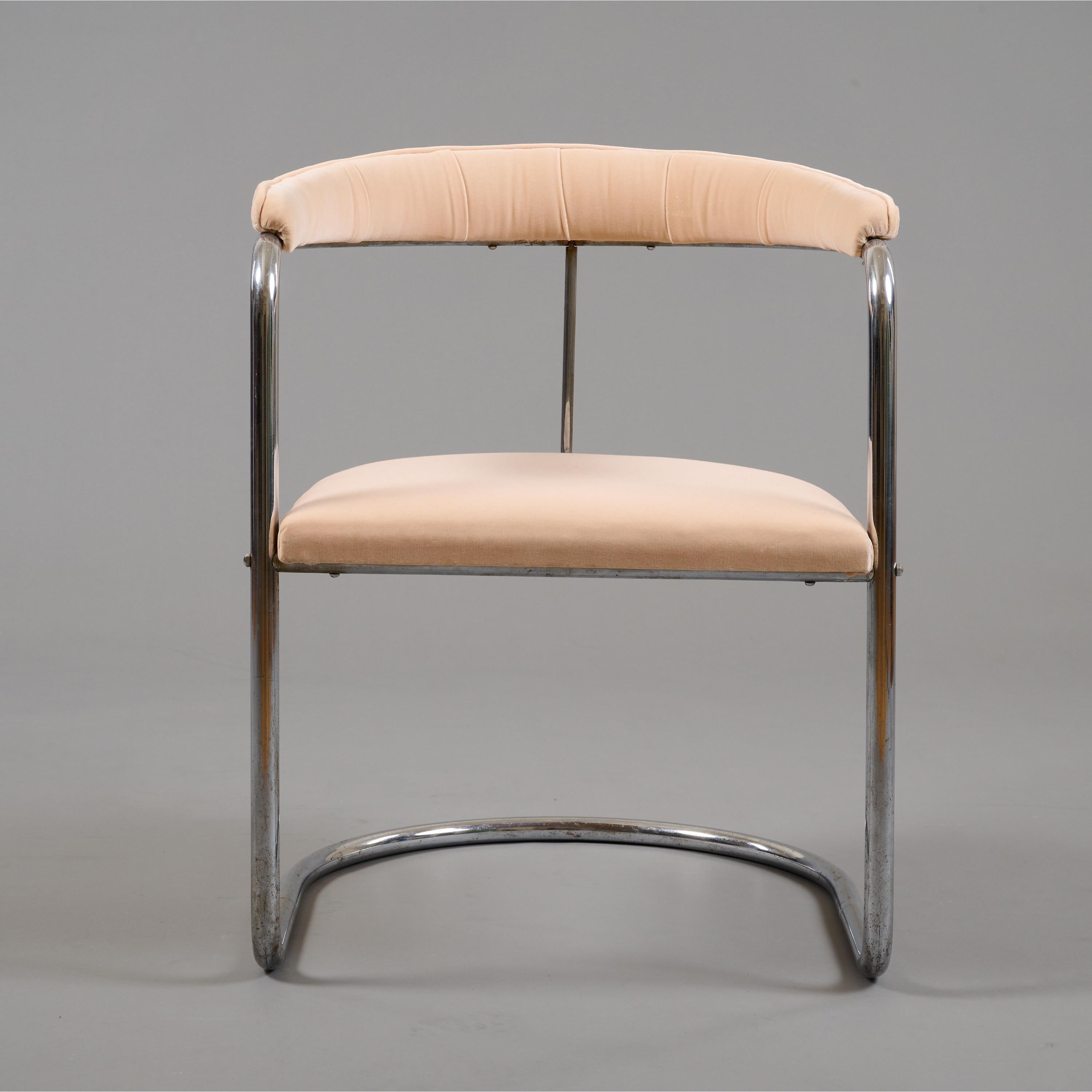 Freischwingerstuhl SS33 aus Stahlrohr von Anton Lorenz für Thonet, 1930er Jahre (Art déco) im Angebot