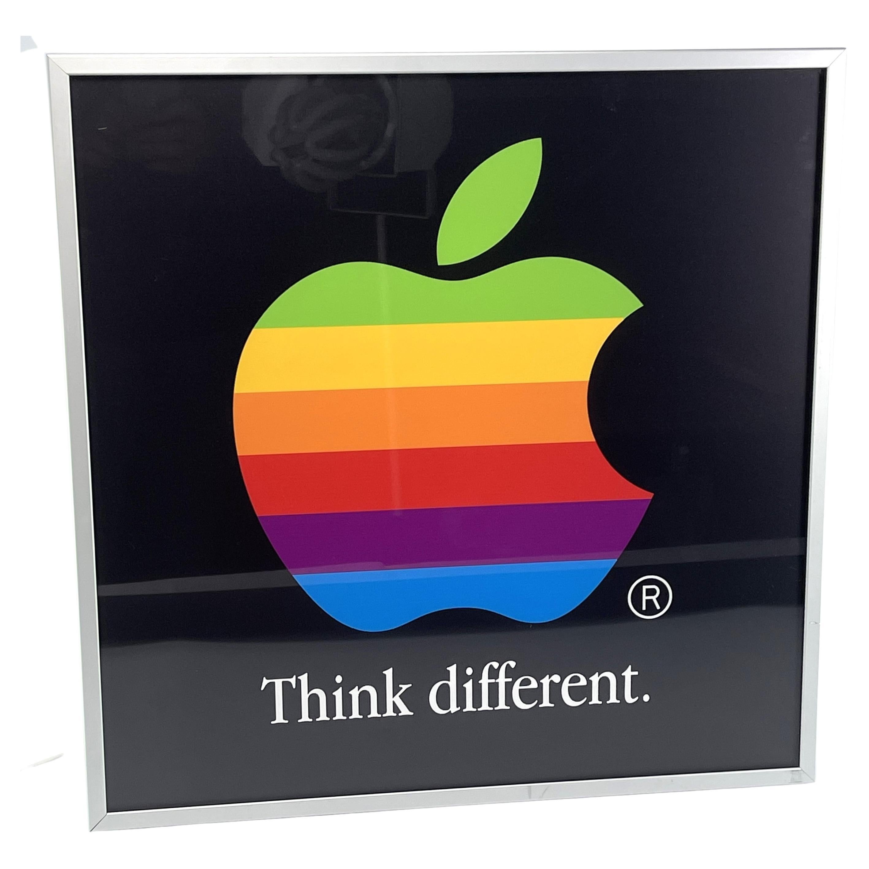 original Apple neon sign "Think different" with Apple LOGO, 1997 
