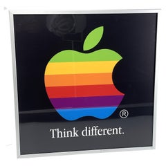 Retro original Apple neon sign "Think different" with Apple LOGO, 1997 