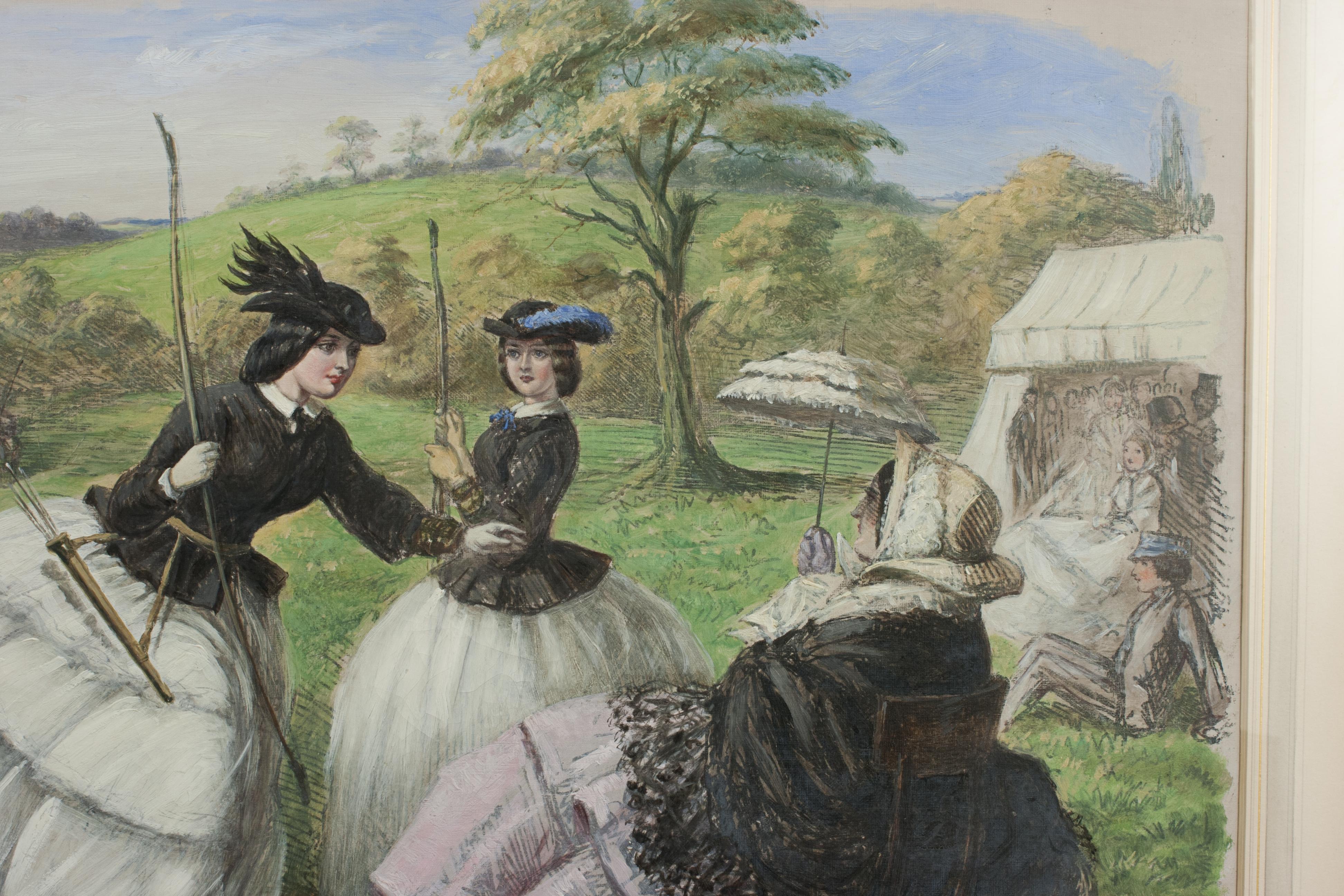 XIXe siècle Peinture originale de l'arc-en-ciel, La foire, Toxopholites. en vente