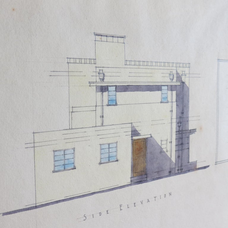Original Architectural Drawing of Modernist House Plans, 1934 For Sale ...