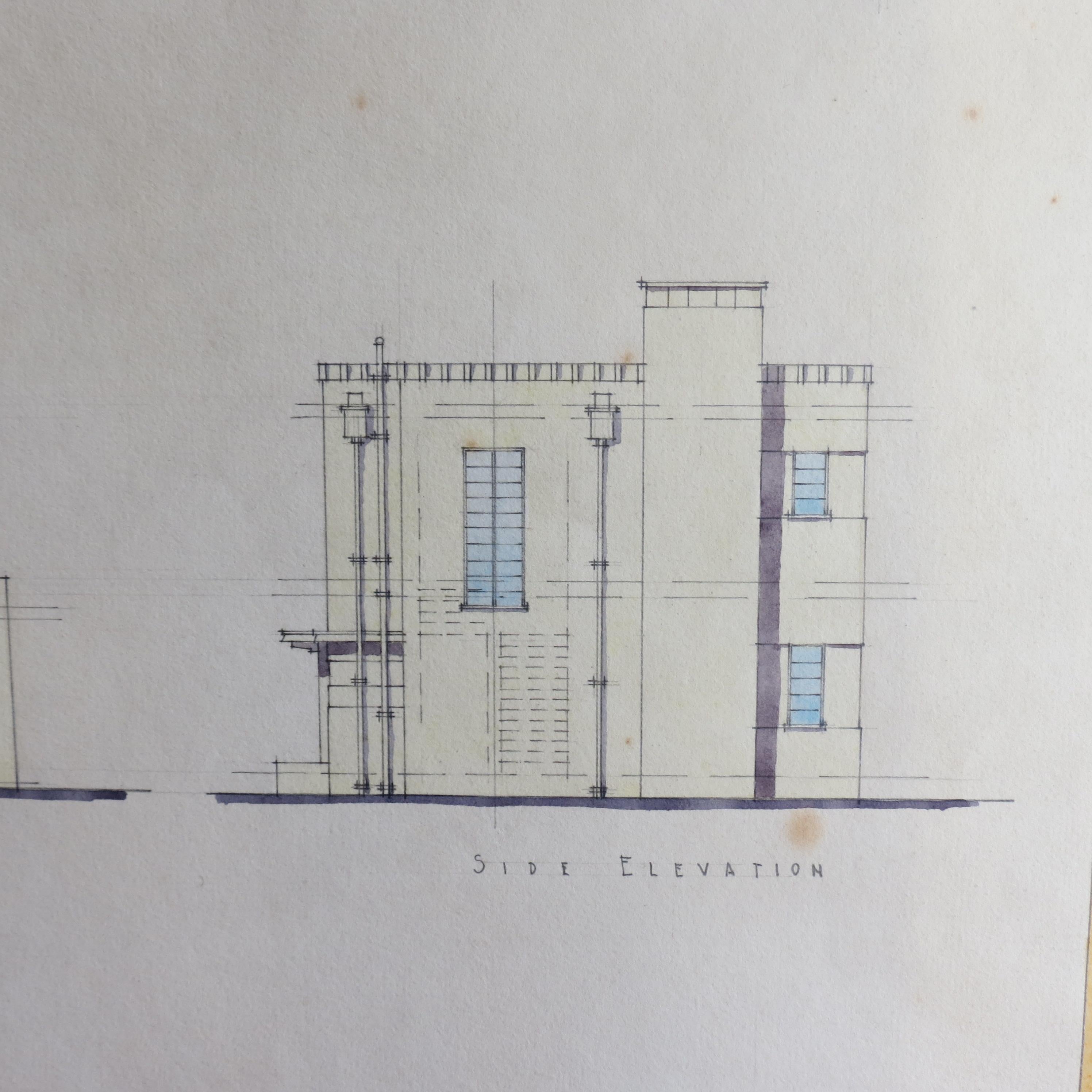 Original Architectural Drawing of Modernist House Plans, 1934 For Sale ...