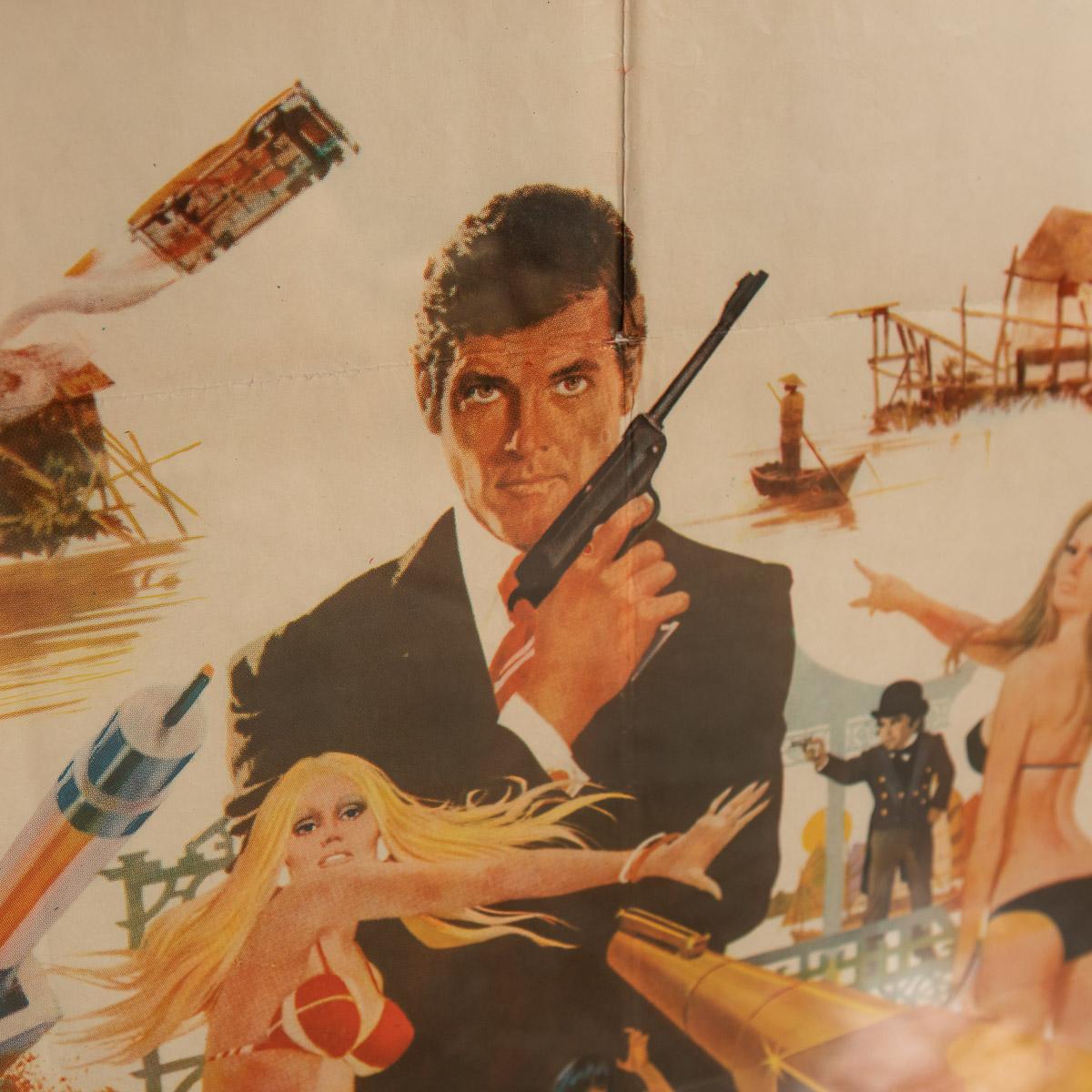 A very rare and original Argentinian release poster from the 1974 'Man with The Golden Gun'. This was the ninth film in the series produced by Eon Productions. It was the second time that Roger Moore played James Bond, and the fourth and final time