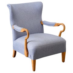 Original Armchair in Neutral Fabric of the 1940s