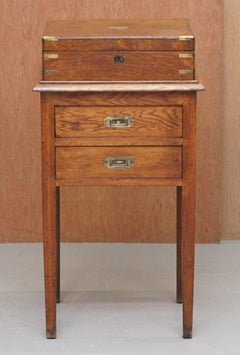 Original Army & Navy Stamped British Military Campaign Chest on Stand + Drawers