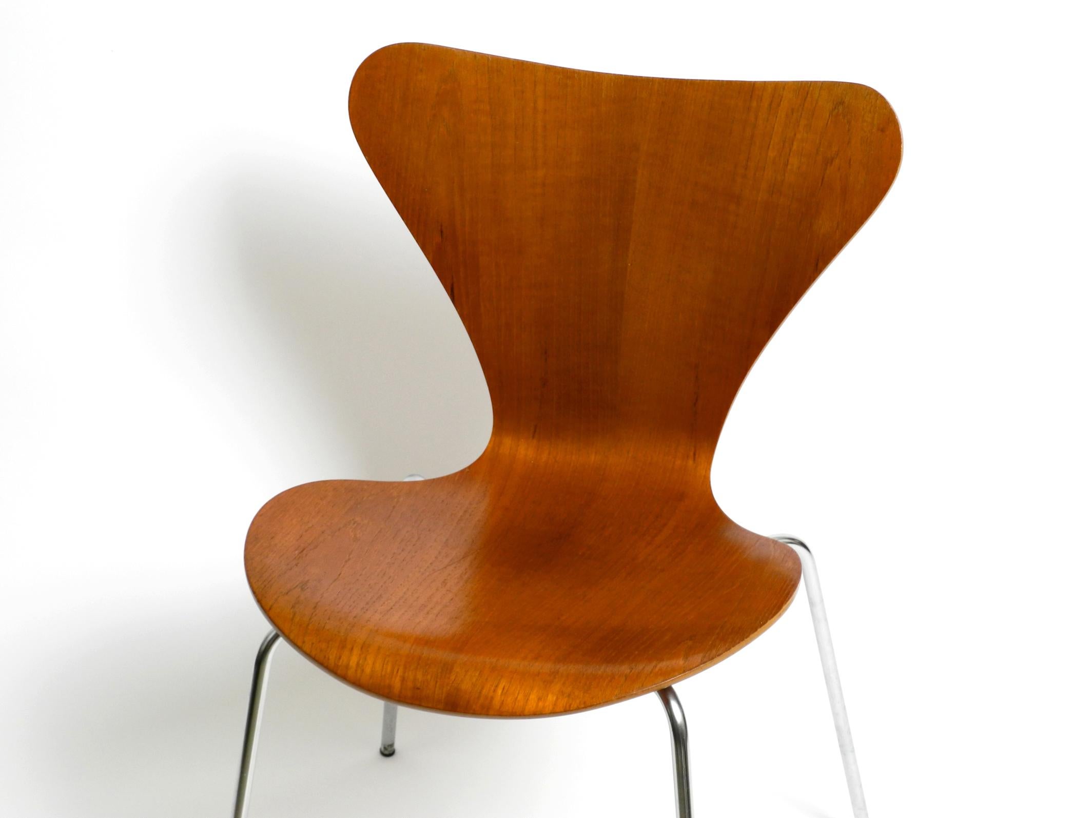 Danish Original Arne Jacobsen Teak Chair from 1972 Mod. 3107