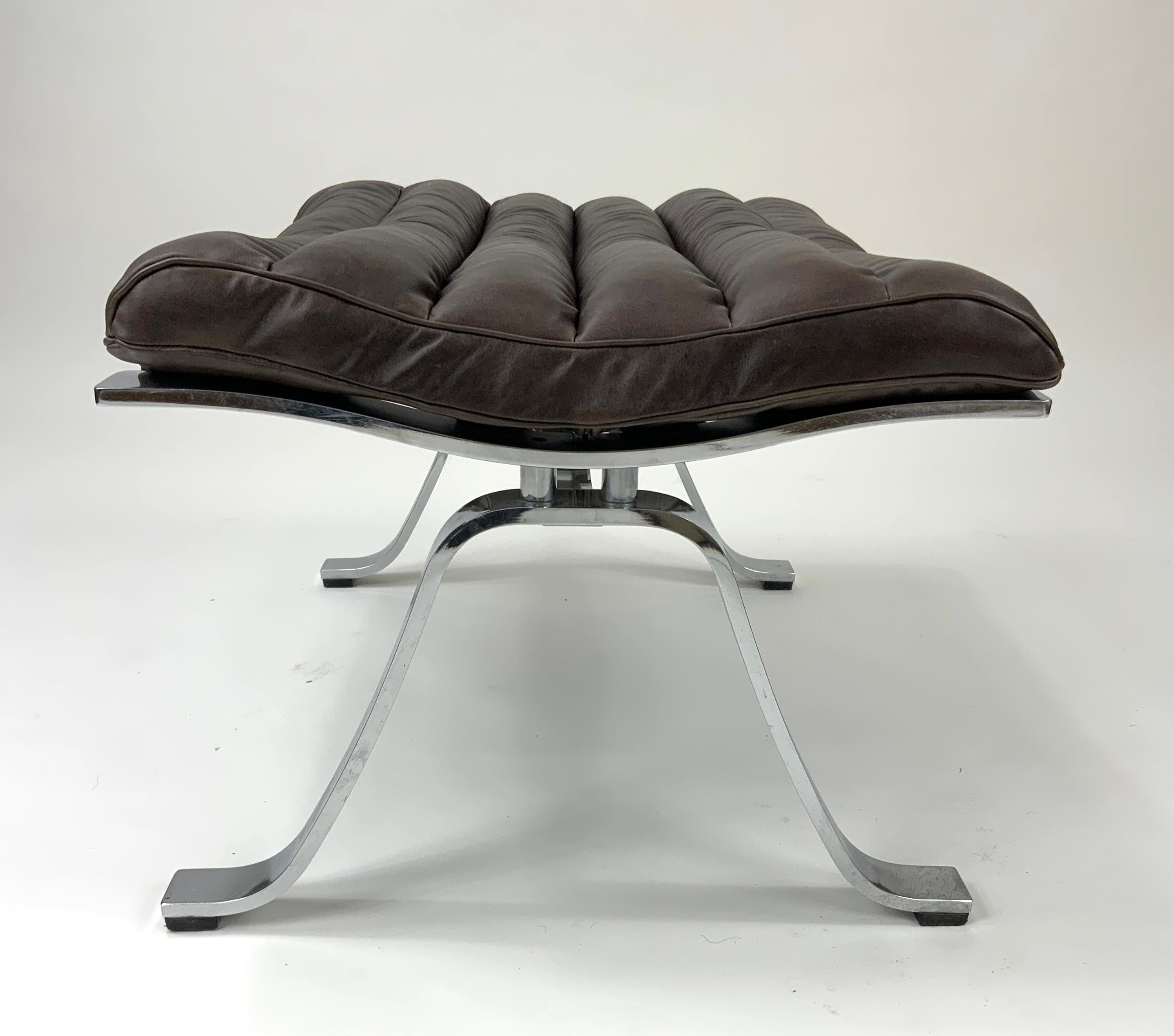 Swedish Original Arne Norell “Ari” Lounge Chair and Ottoman For Sale