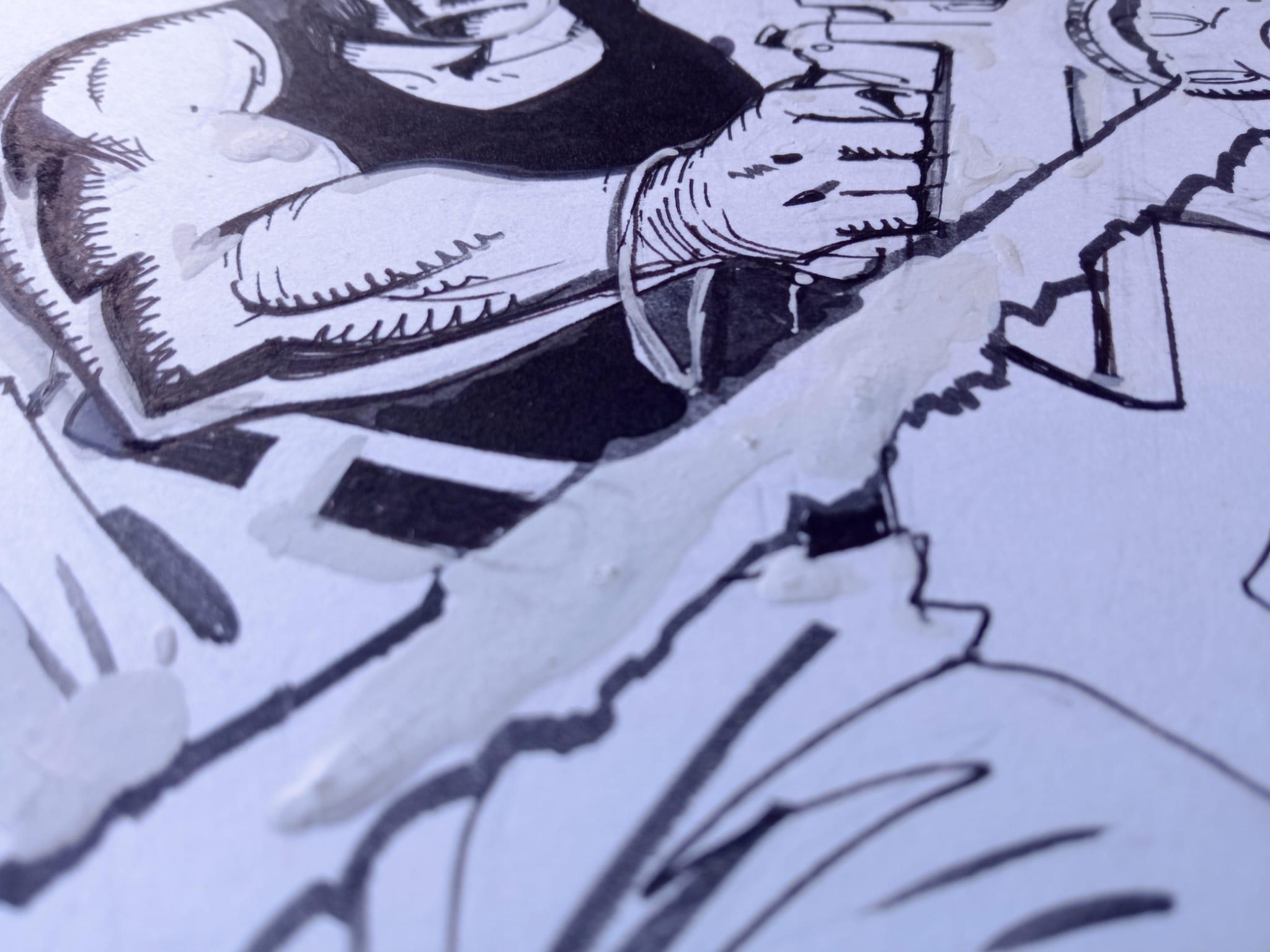 Paper Original Art Cover for Firearm #4 Signed by Howard Chaykin For Sale