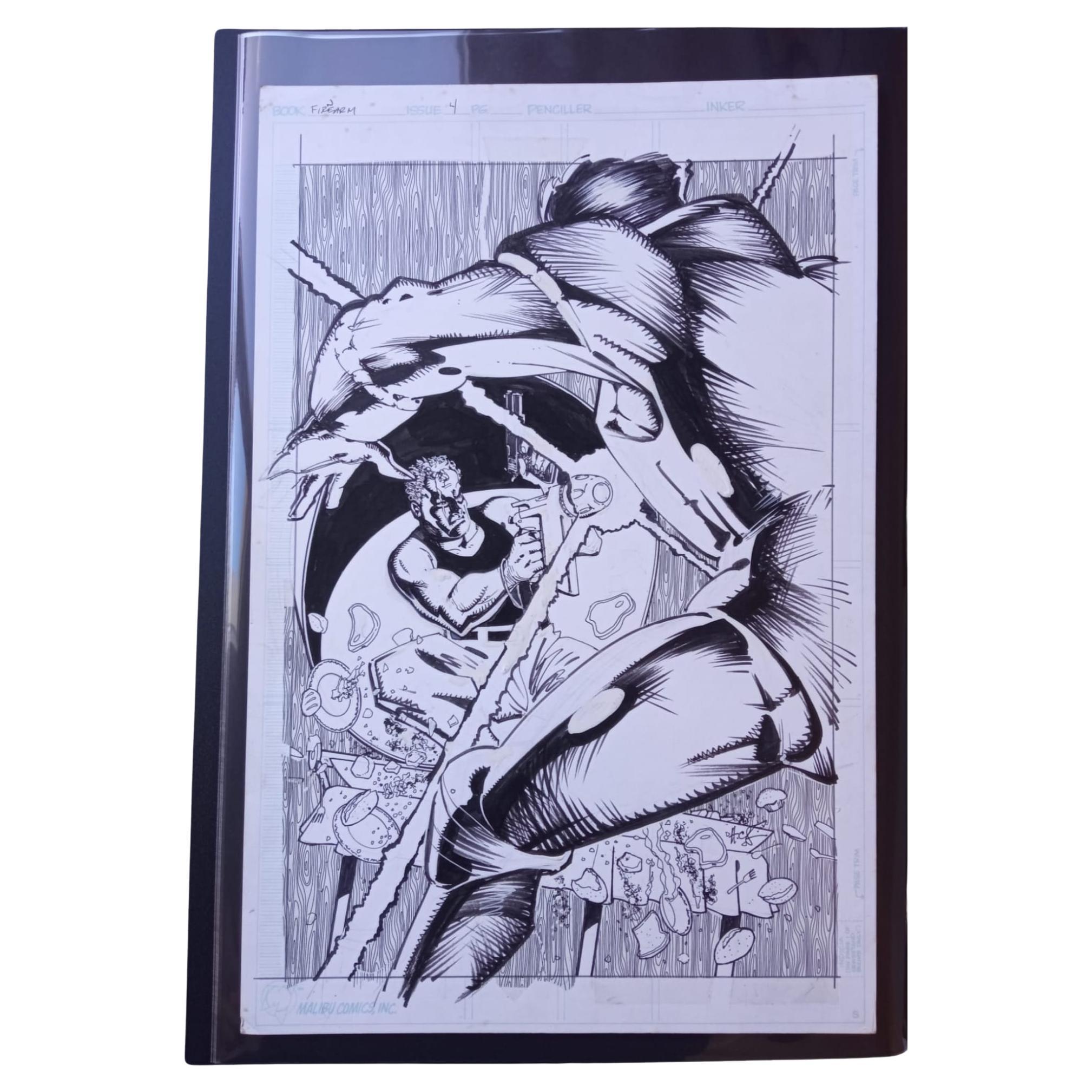 Original Art Cover for Firearm #4 Signed by Howard Chaykin