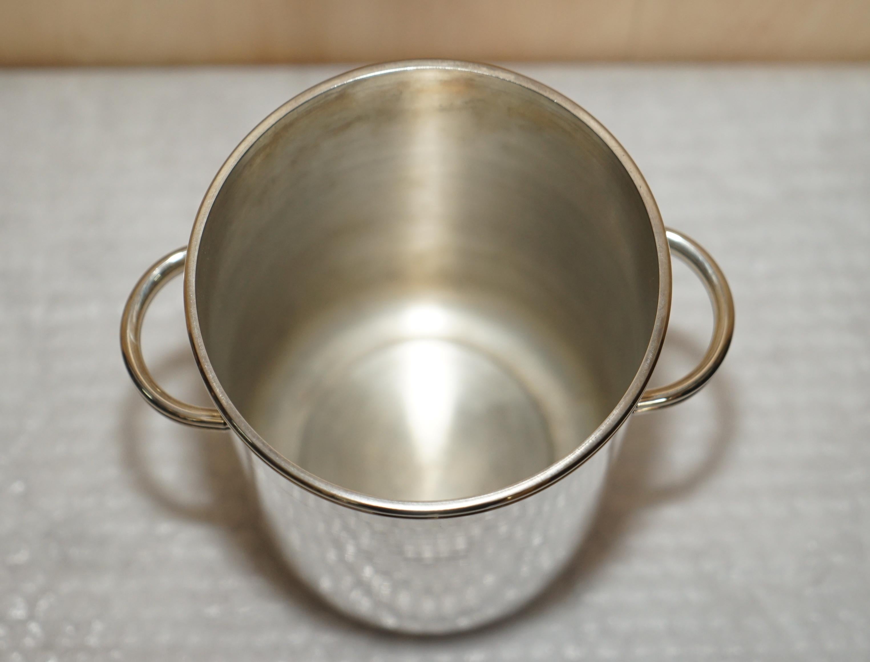 Hand-Crafted Original Art Deco 1930 Saint Hilaire Paris Silver Plated Ice Champaign Bucket For Sale