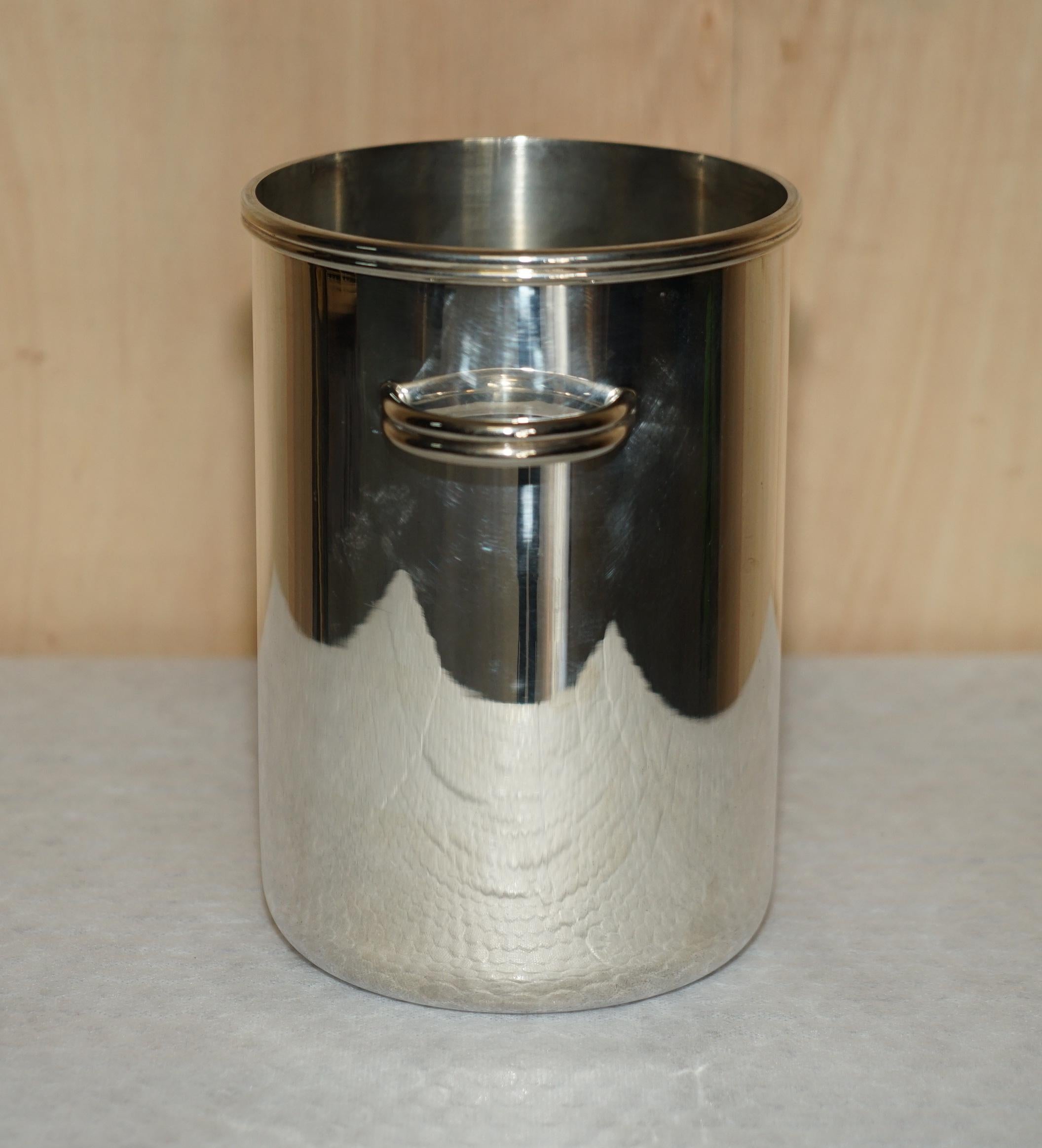 Mid-20th Century Original Art Deco 1930 Saint Hilaire Paris Silver Plated Ice Champaign Bucket For Sale
