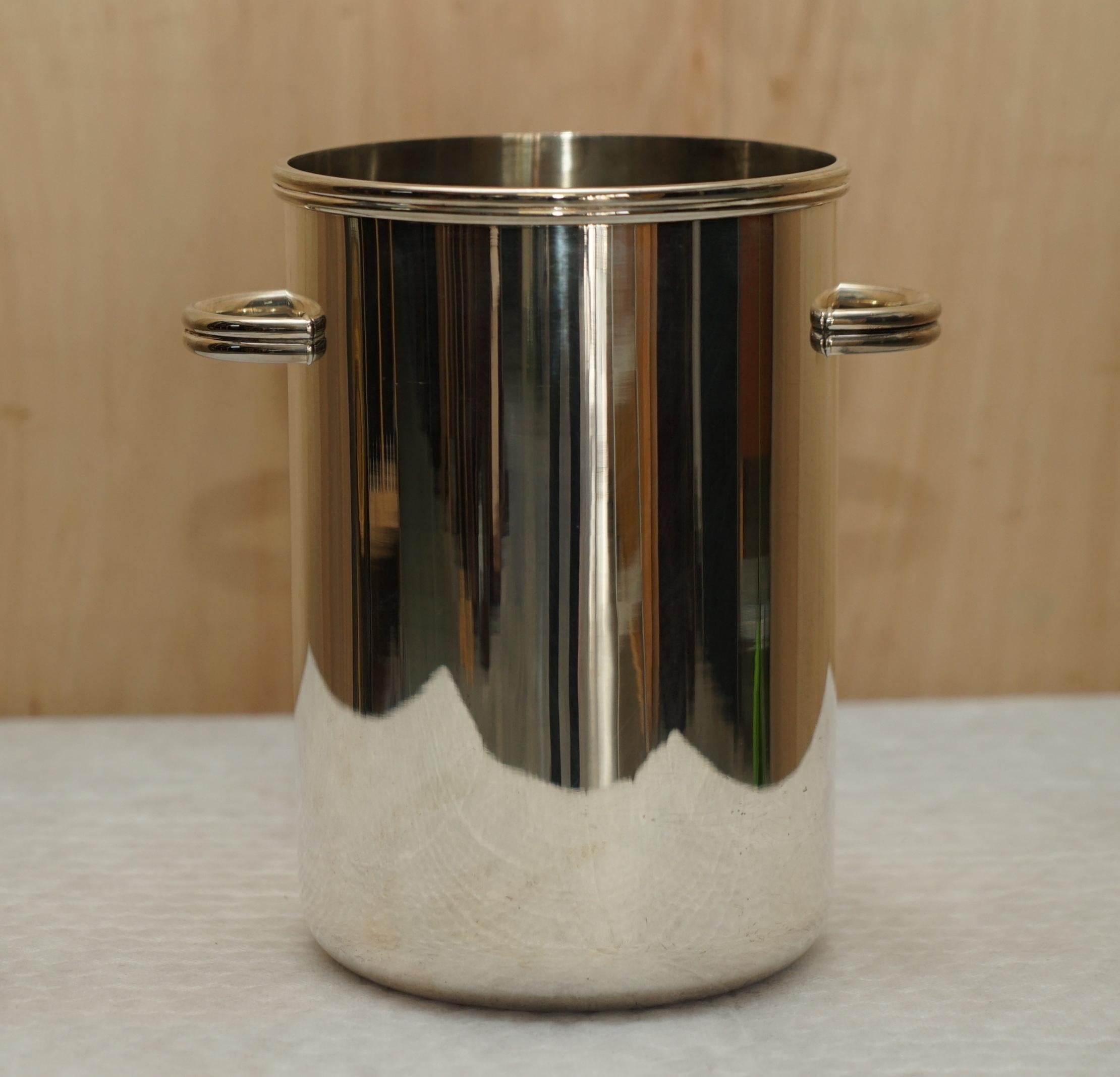 Original Art Deco 1930 Saint Hilaire Paris Silver Plated Ice Champaign Bucket For Sale 2
