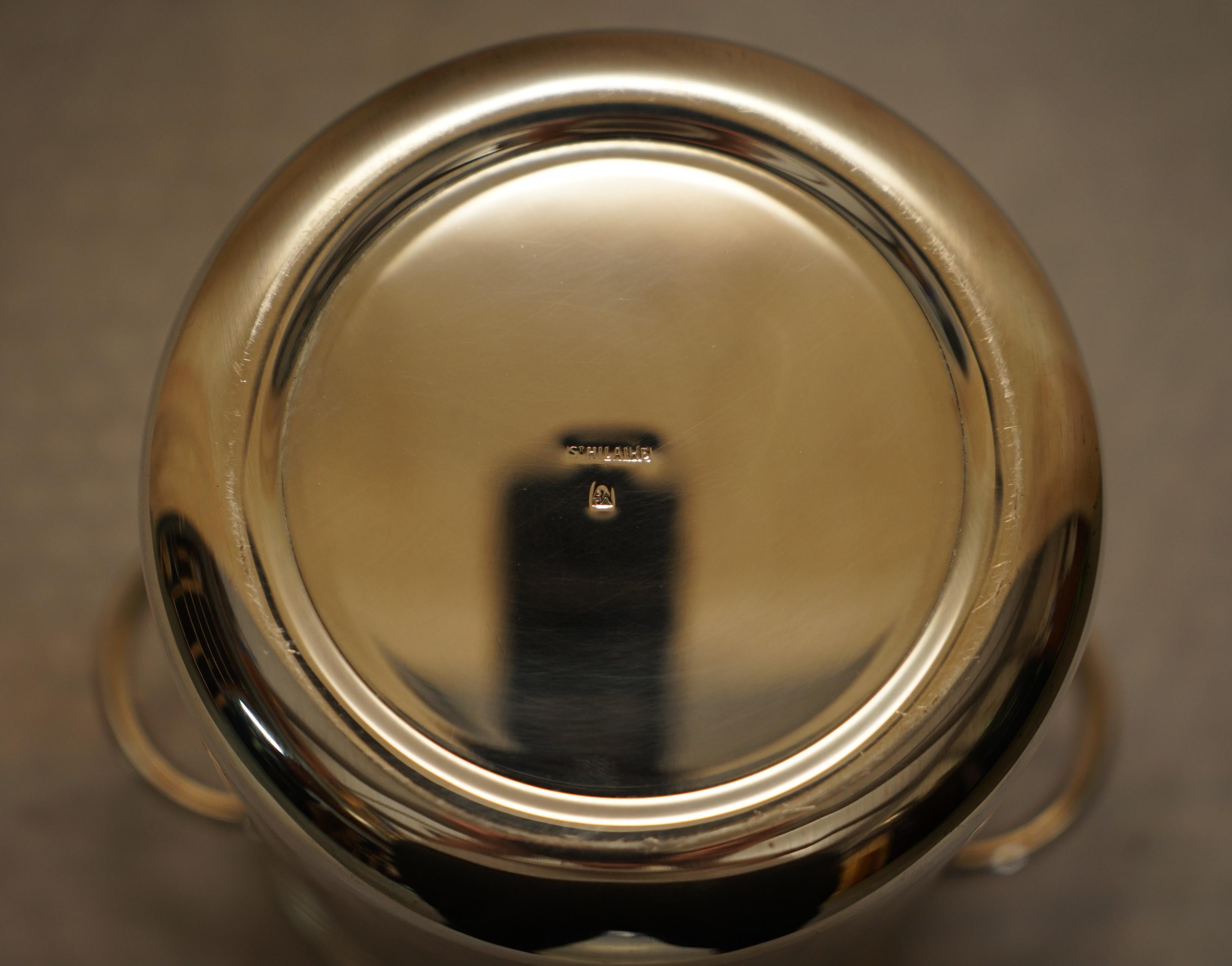Original cubo de cava de hielo chapado en plata Art Déco 1930 Saint Hilaire París mediados del siglo XX en venta