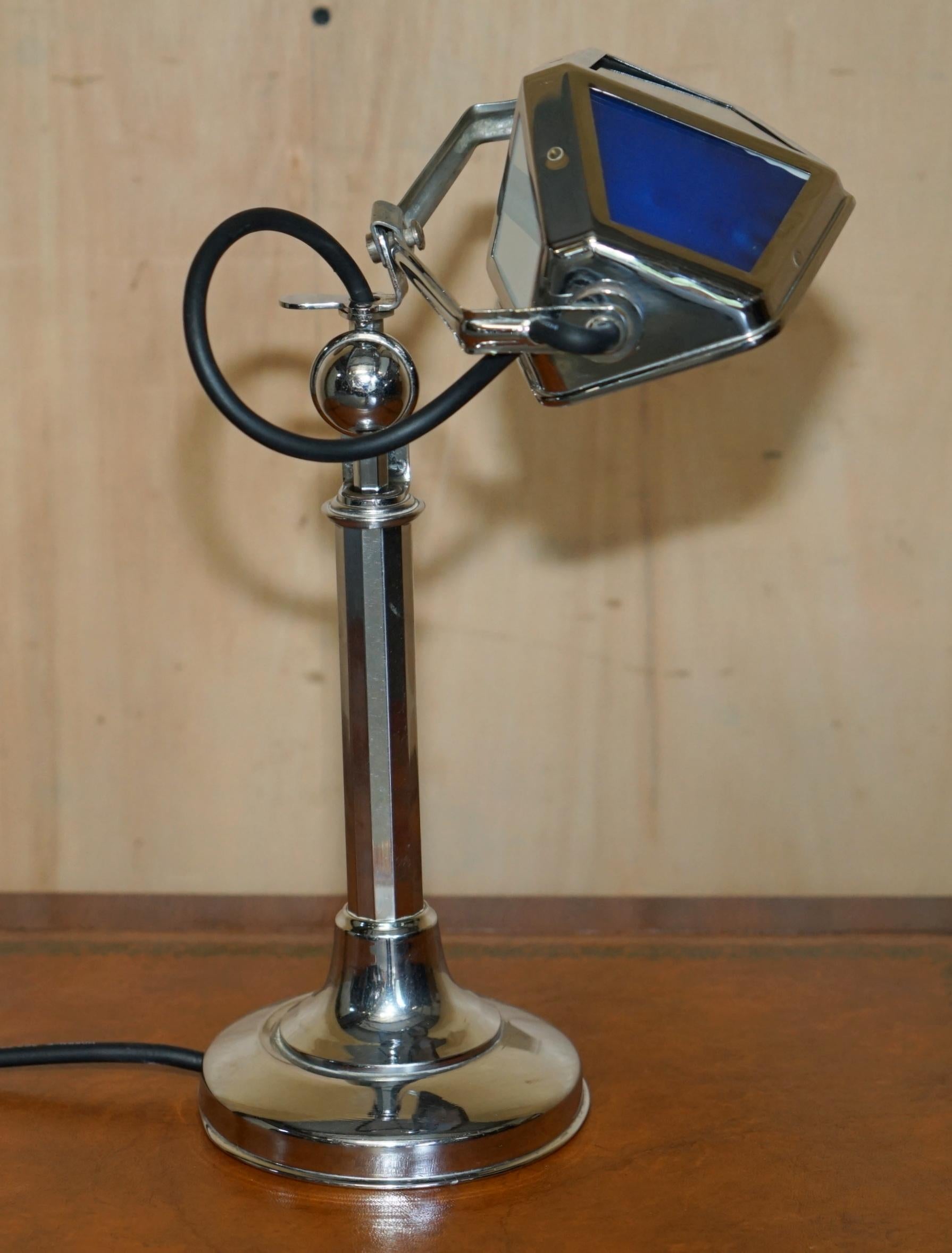 ORIGINAL ART DECO 1930's JEAN CHAVANIS PIROUETTE CHROME ARTICULATED TABLE LAMP For Sale 5
