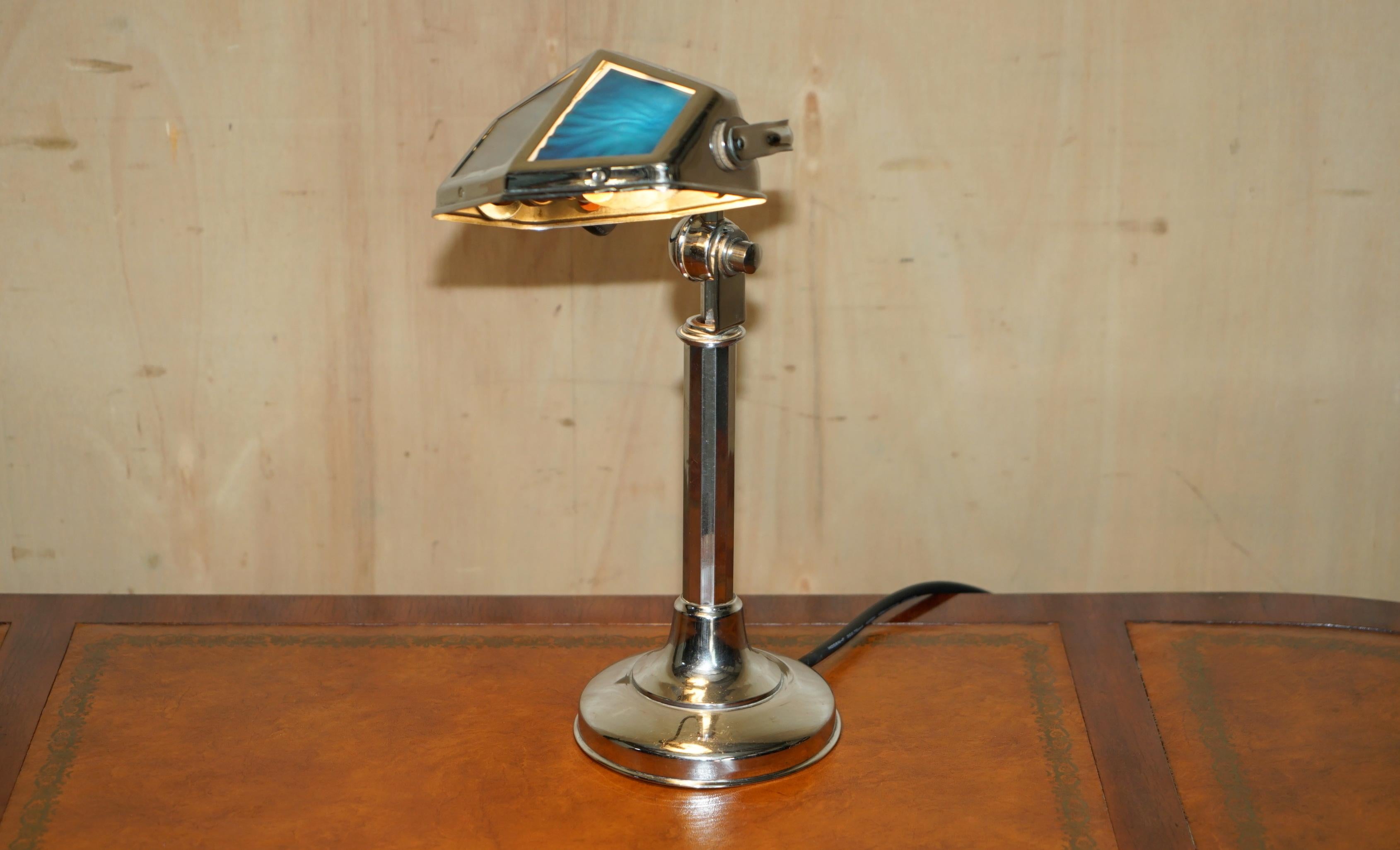 Royal House Antiques

Royal House Antiques is delighted to offer for sale this highly collectable, totally original, fully restored 1930's Art Deco polished Chrome Jean Chavanis designed for Pirouette, articulated table lamp

Please note the