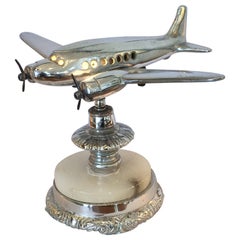 Original Art Deco Airplane Aeroplane Lamp Light