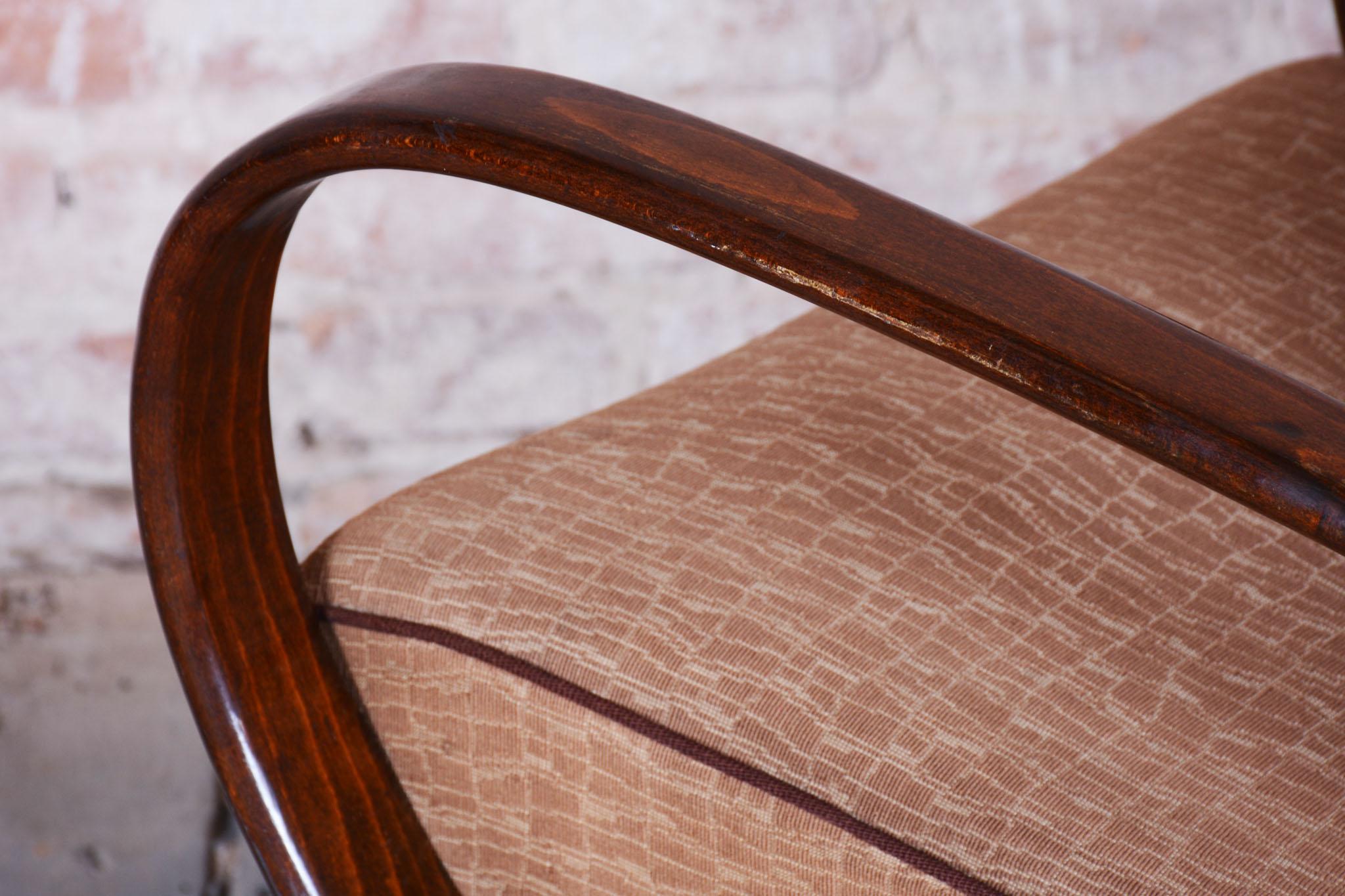 Fauteuil Art Déco original,  par J. Halabala, UP Zavody, hêtre, tchèque, années 1930 en vente 6