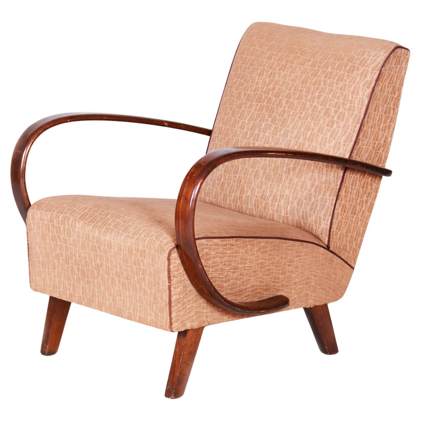 Original Art Deco Armchair,  by J. Halabala, UP Zavody, Beech, Czech, 1930s