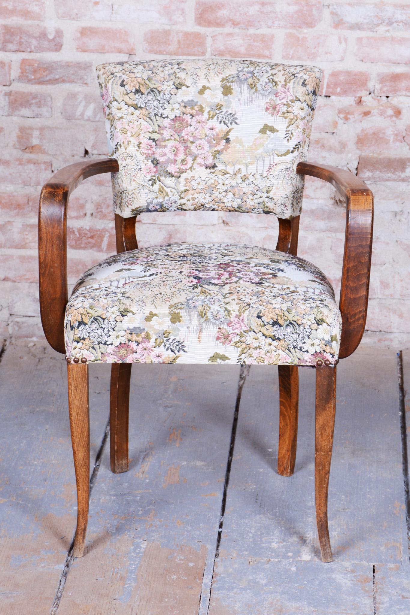 Original Art Deco Armchair, by Jules Leleu, Beech, Revived Polish, France, 1930s In Good Condition For Sale In Brandys nad Labem, Středočeský kraj