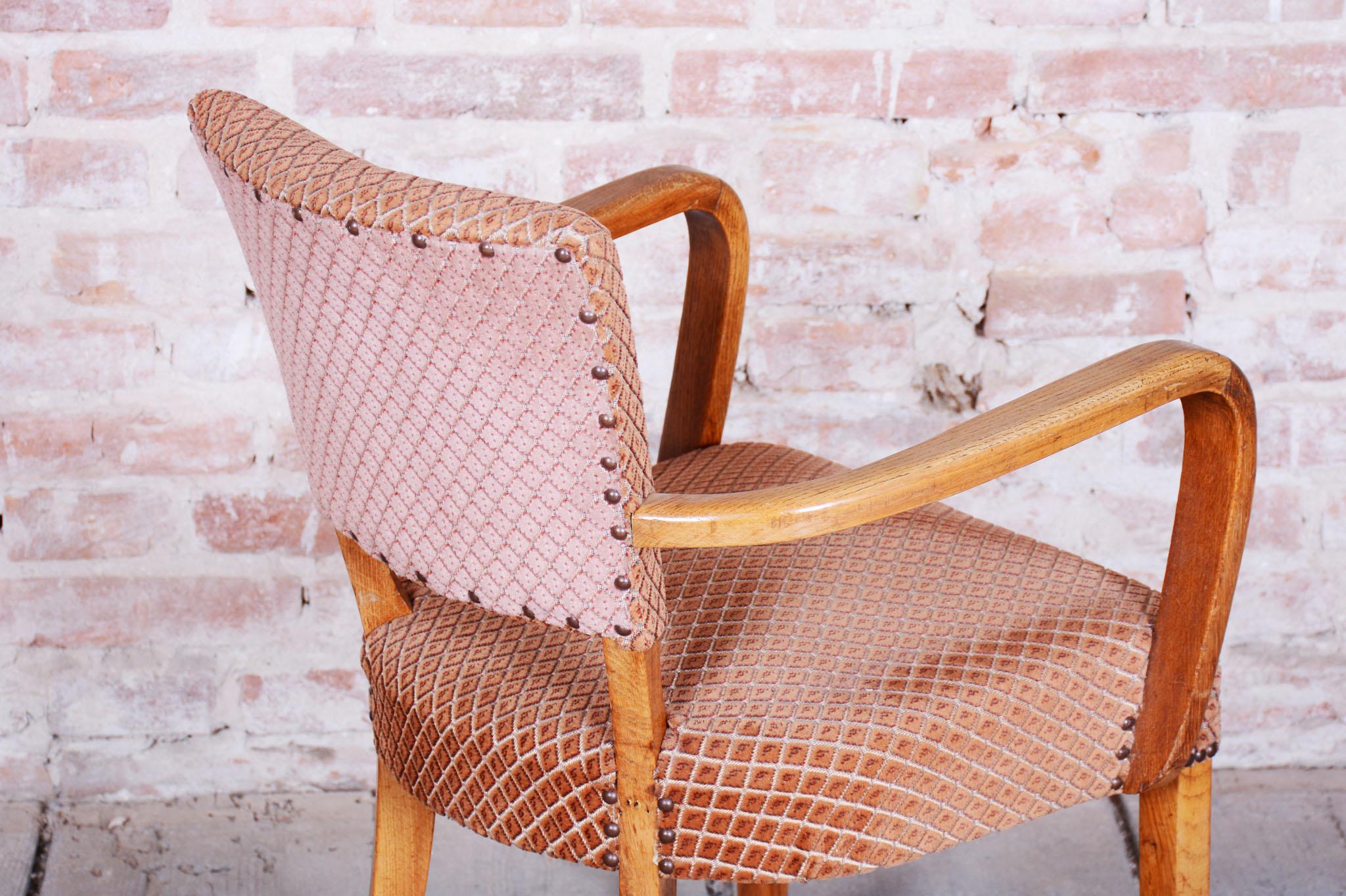 Sillón Art Déco original, de Jules Leleu, Haya, Polaco reavivado, Francia, años 30 en Bueno estado para la venta en Brandys nad Labem, Středočeský kraj