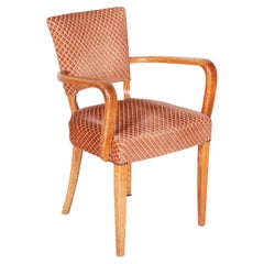 Poltrona Art Deco originale, di Jules Leleu, in Beeche, polacco rivisitato, Francia, anni '30