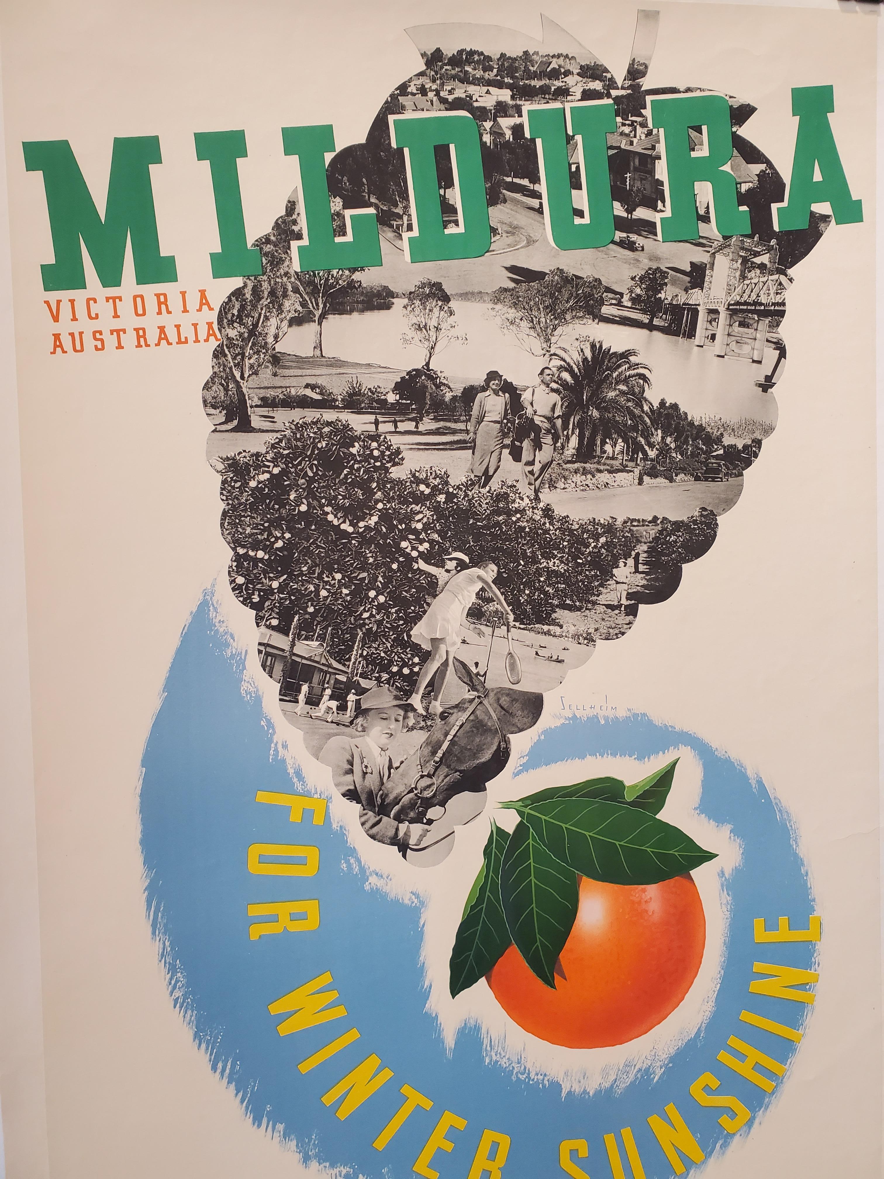 Affiche australienne Art déco originale de Gert Sellheim,Mildura Take a Kodak Bon état - En vente à Melbourne, Victoria