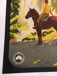 Cartel Art Decó australiano original de Trompf, "Marysville" Lleva una Kodak