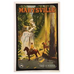 Vintage Original Art Deco Australian Poster by Trompf, 'Marysville' Take a Kodak
