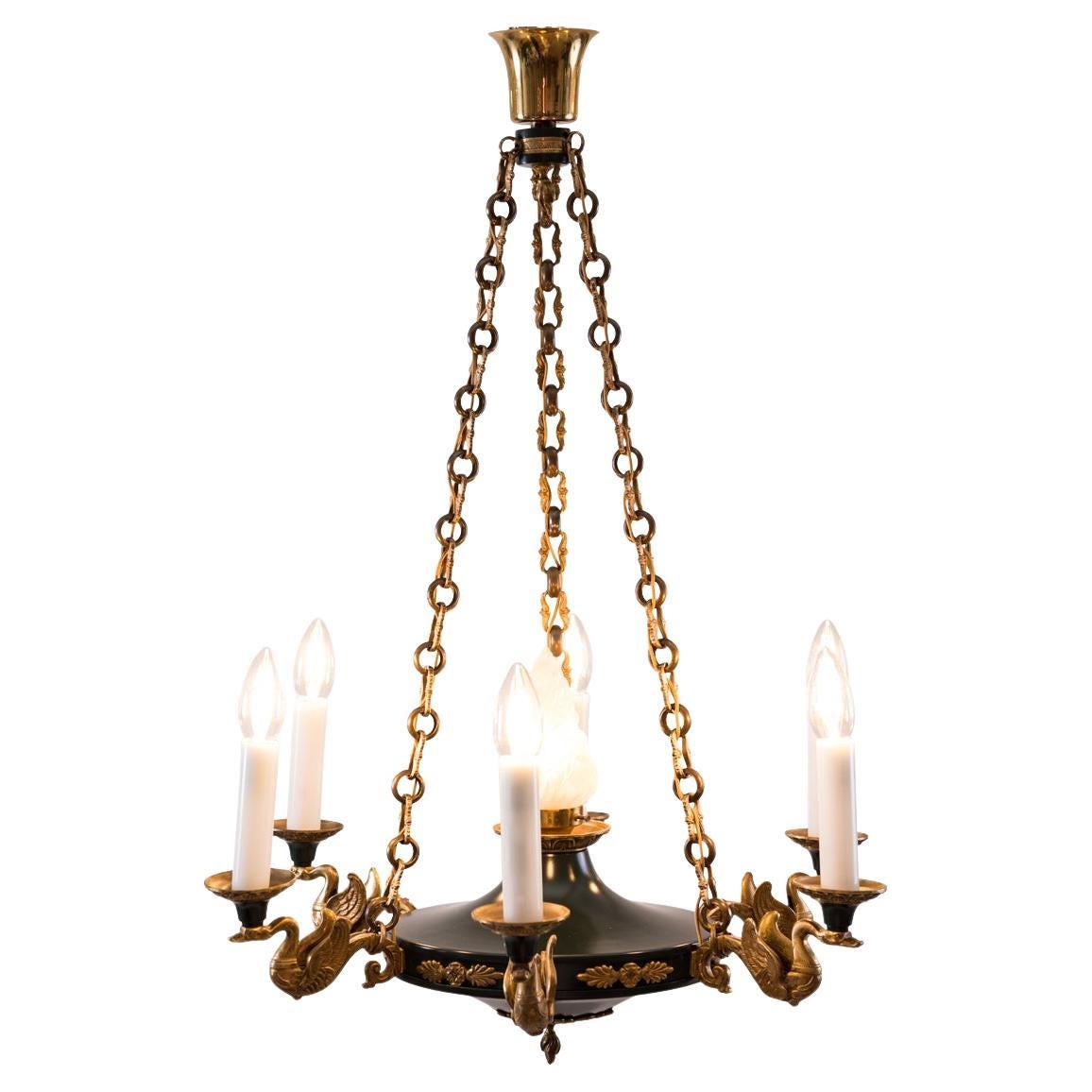 Original Art Deco Austrian Mastercraft Empire Chandelier 2nd Historism 1920