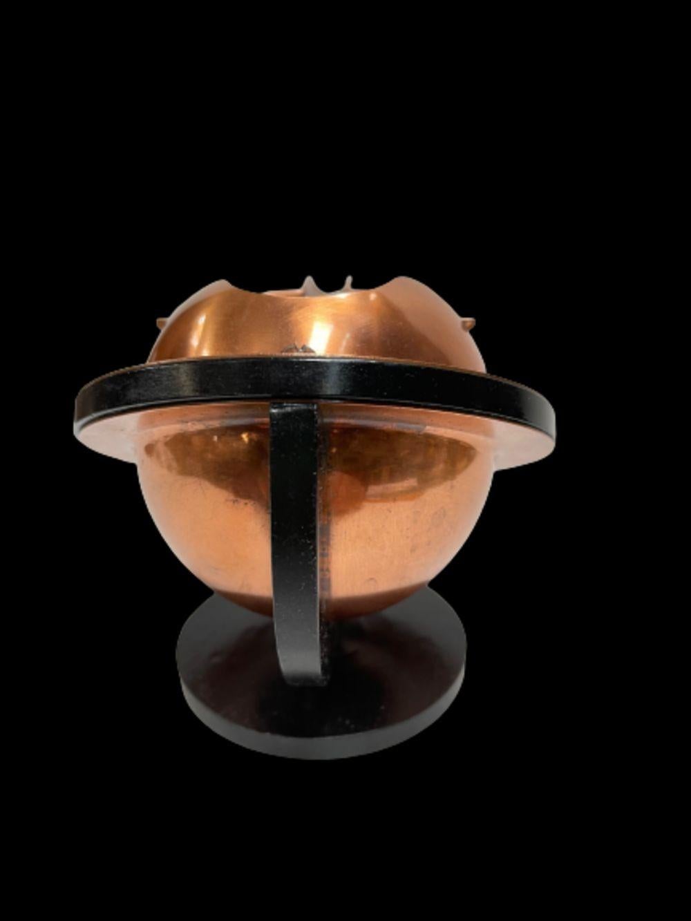 Mid-20th Century Original Art Deco Bakelite and Copper Saturn Ashtray, Chicago For Sale