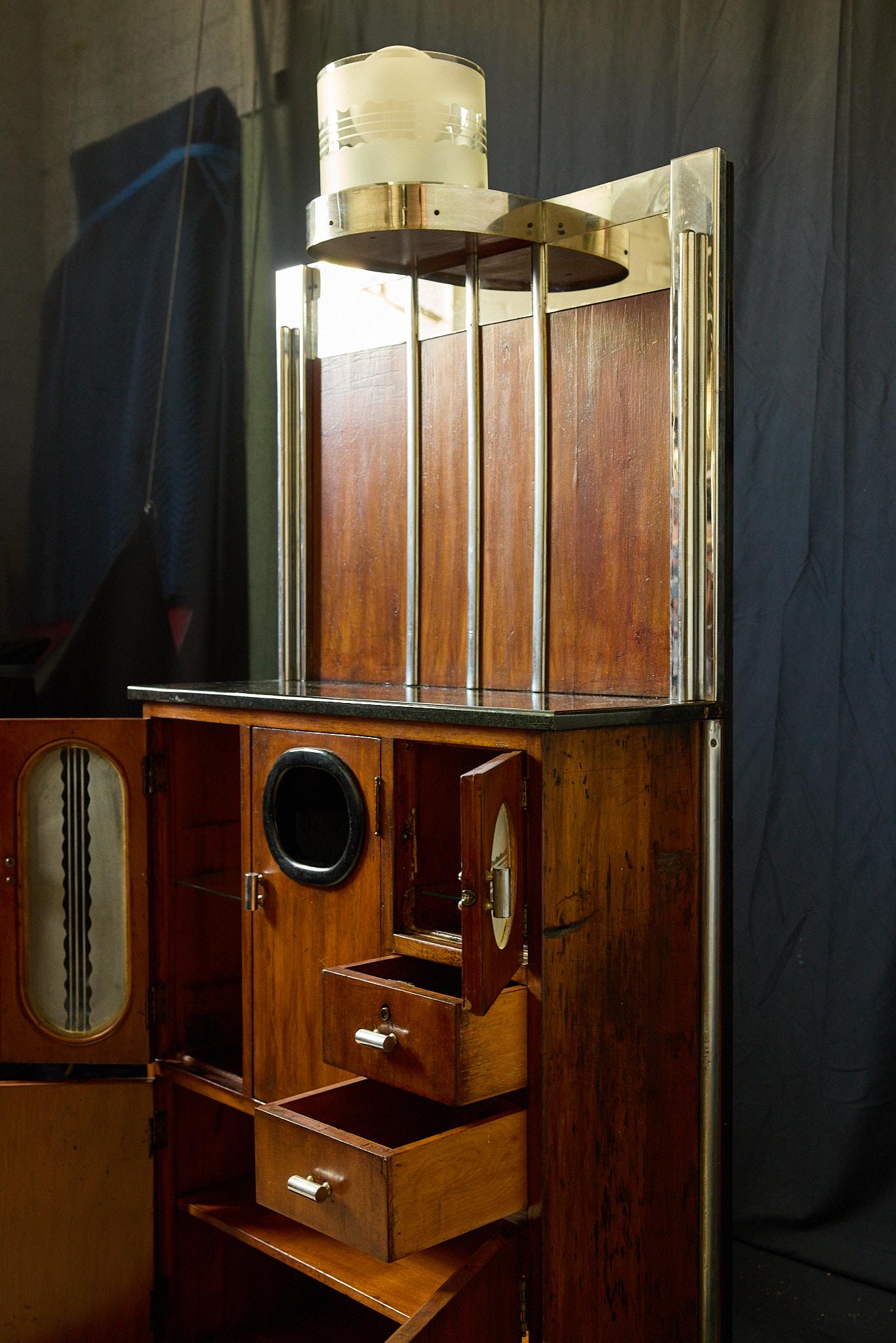 Mid-20th Century Original Art Deco Barber Station Cabinet, Circa 1930 For Sale