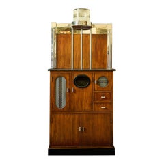 Original Art Deco Barber Station Cabinet, Circa 1930